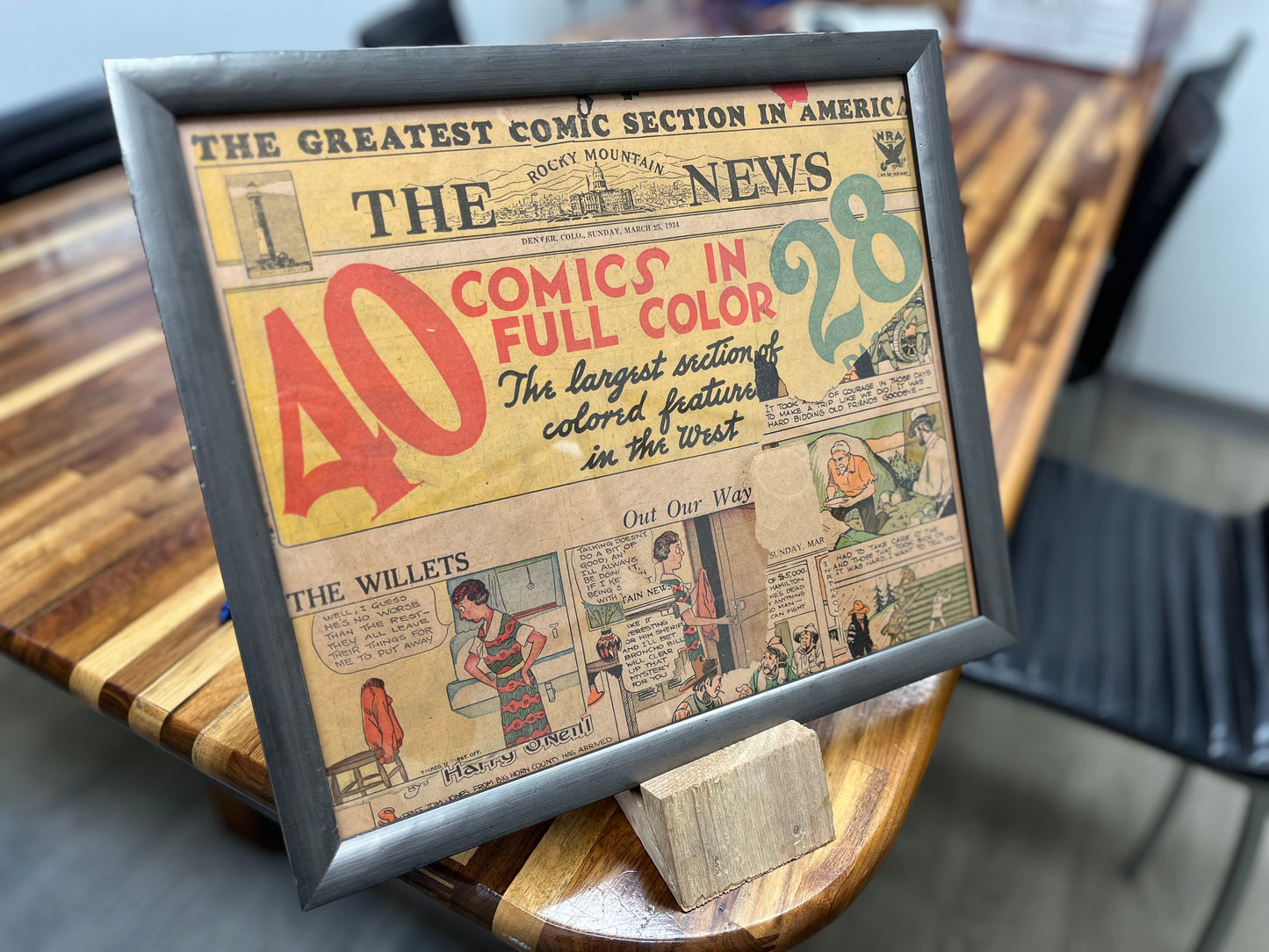 Framed Vintage Newspaper - Rocky Mountain News - 1934 [1002.63]