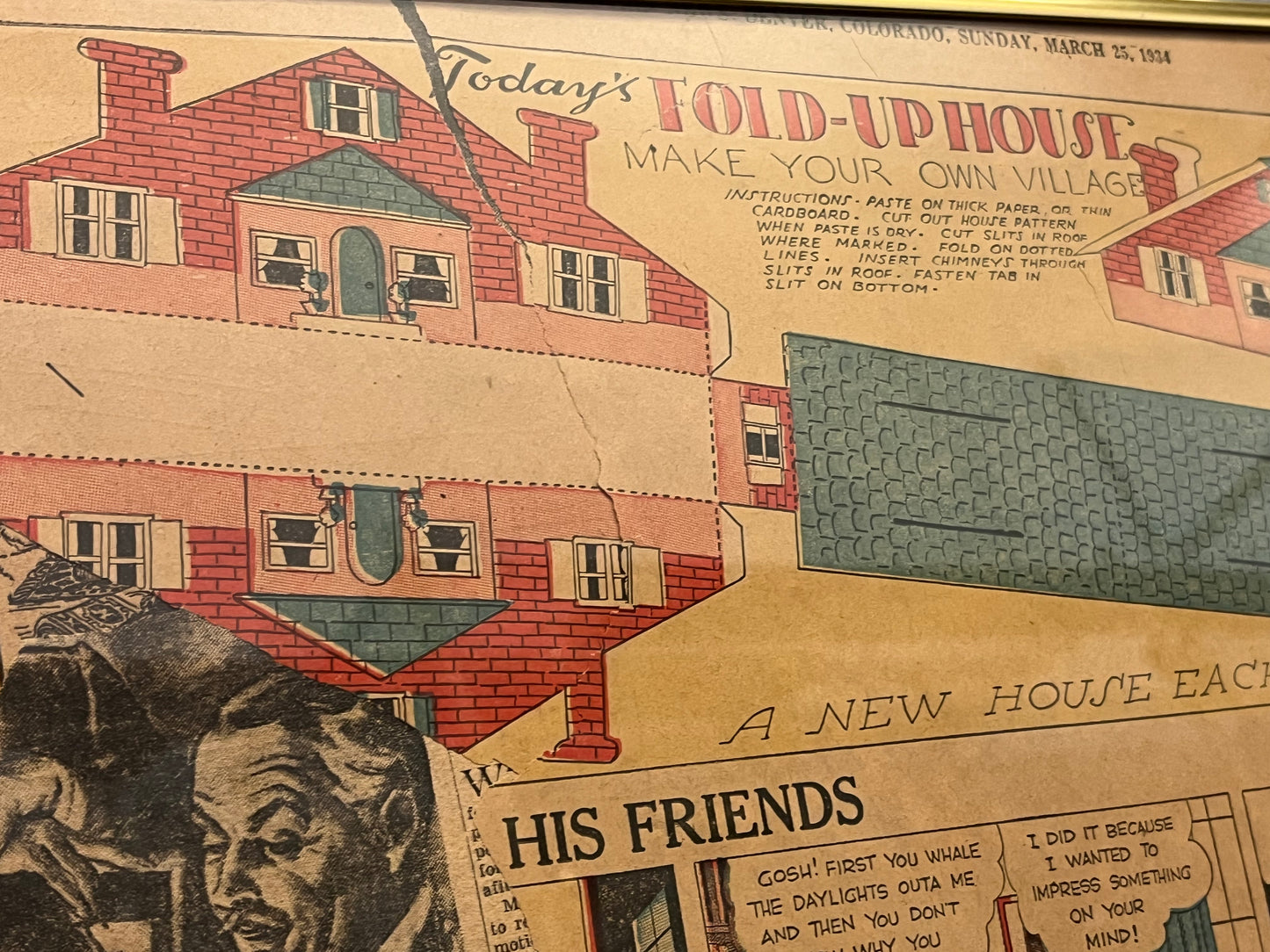 "Moments of Hope" Framed Vintage Newspaper - Rocky Mountain News - 1934 [1002.57]