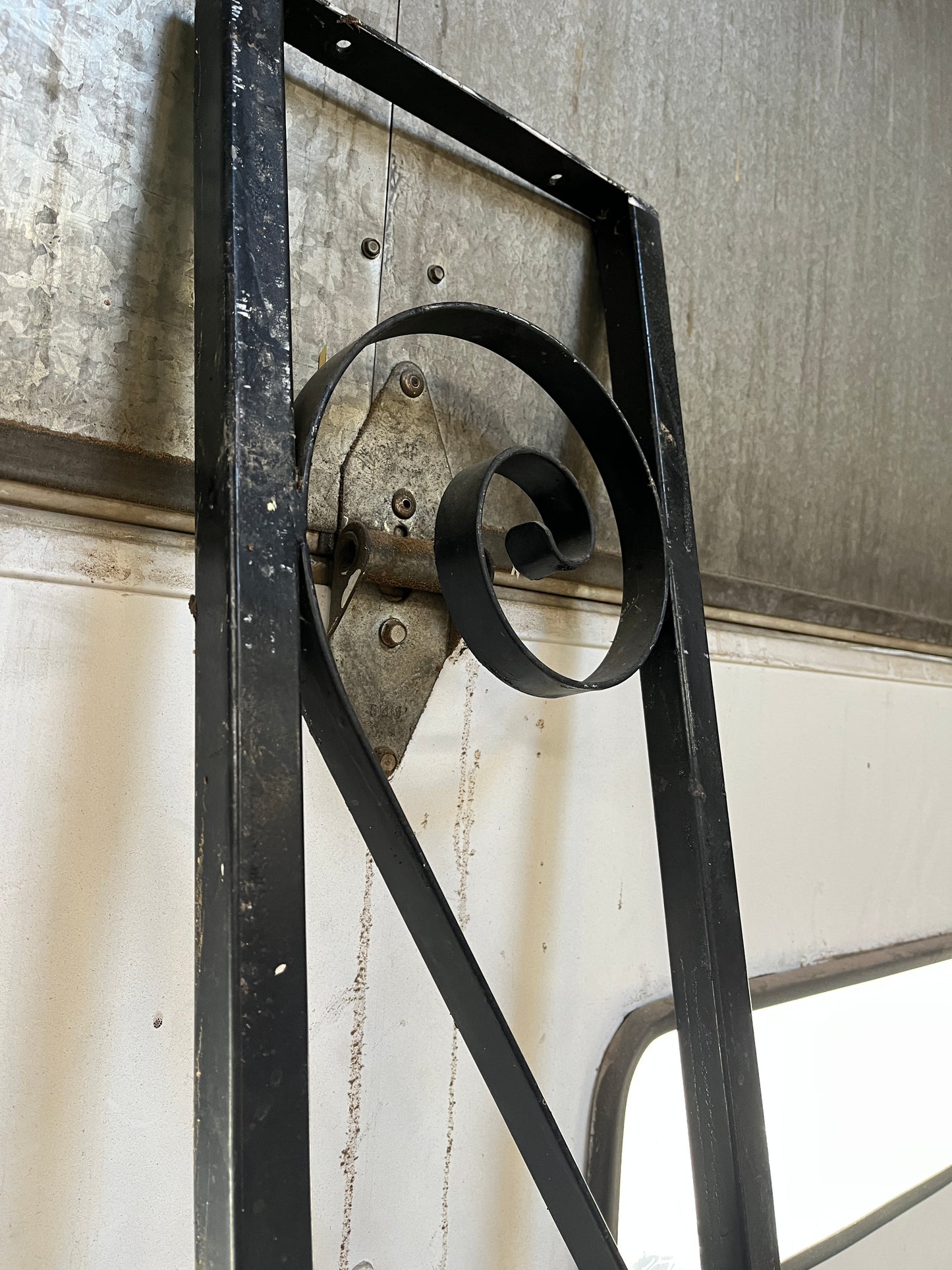 Decorative Wrought Iron Porch Post, 83 Inch [#126.03]