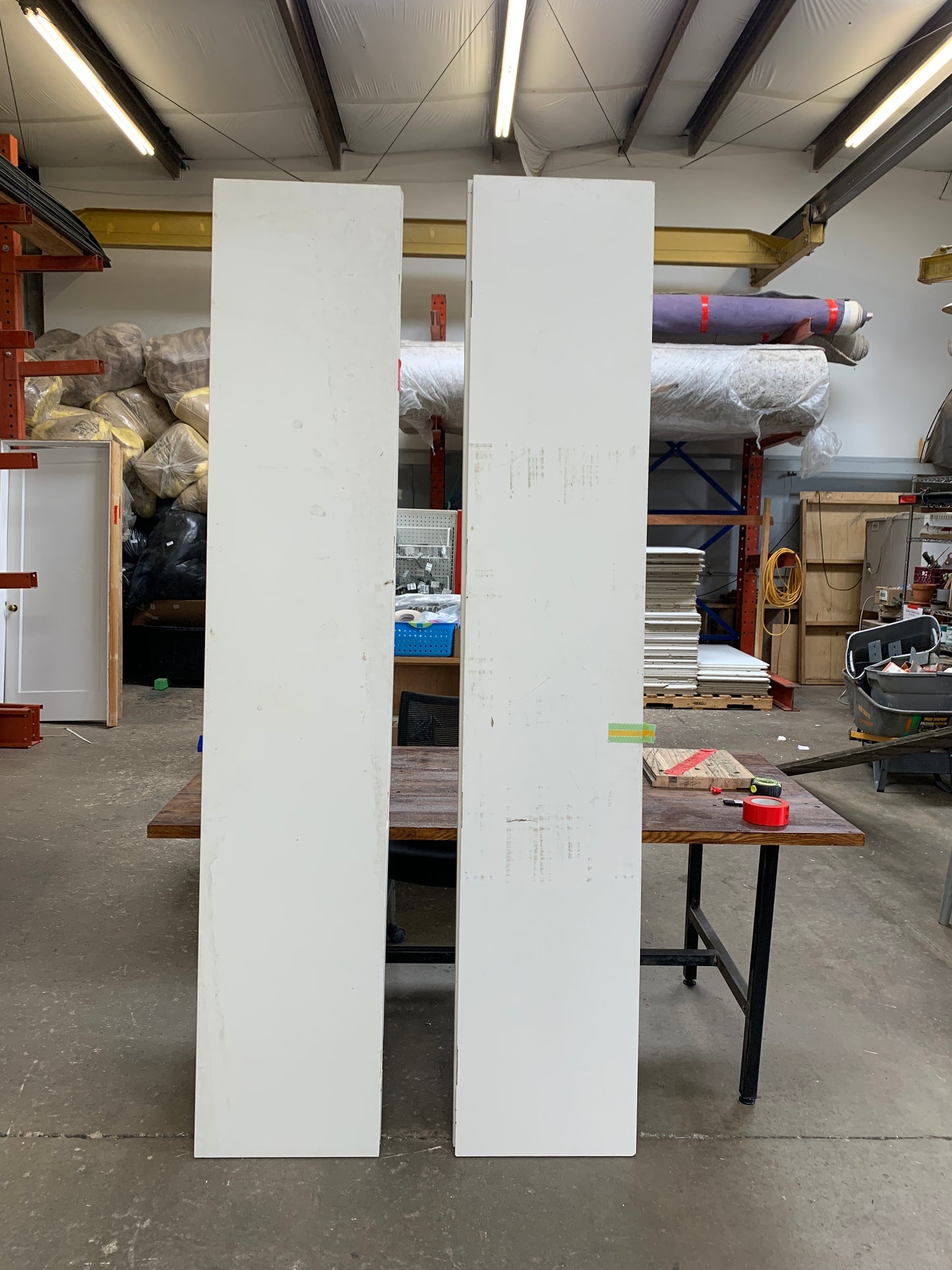 White Narrow Interior Slab Closet Doors – No Panels 707.15