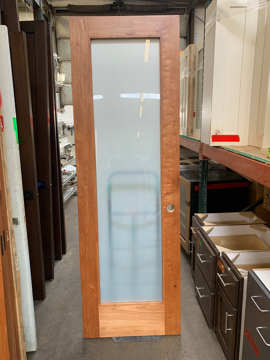 Solid Cherry Swing Door with Frosted Glass Panel [827.04]