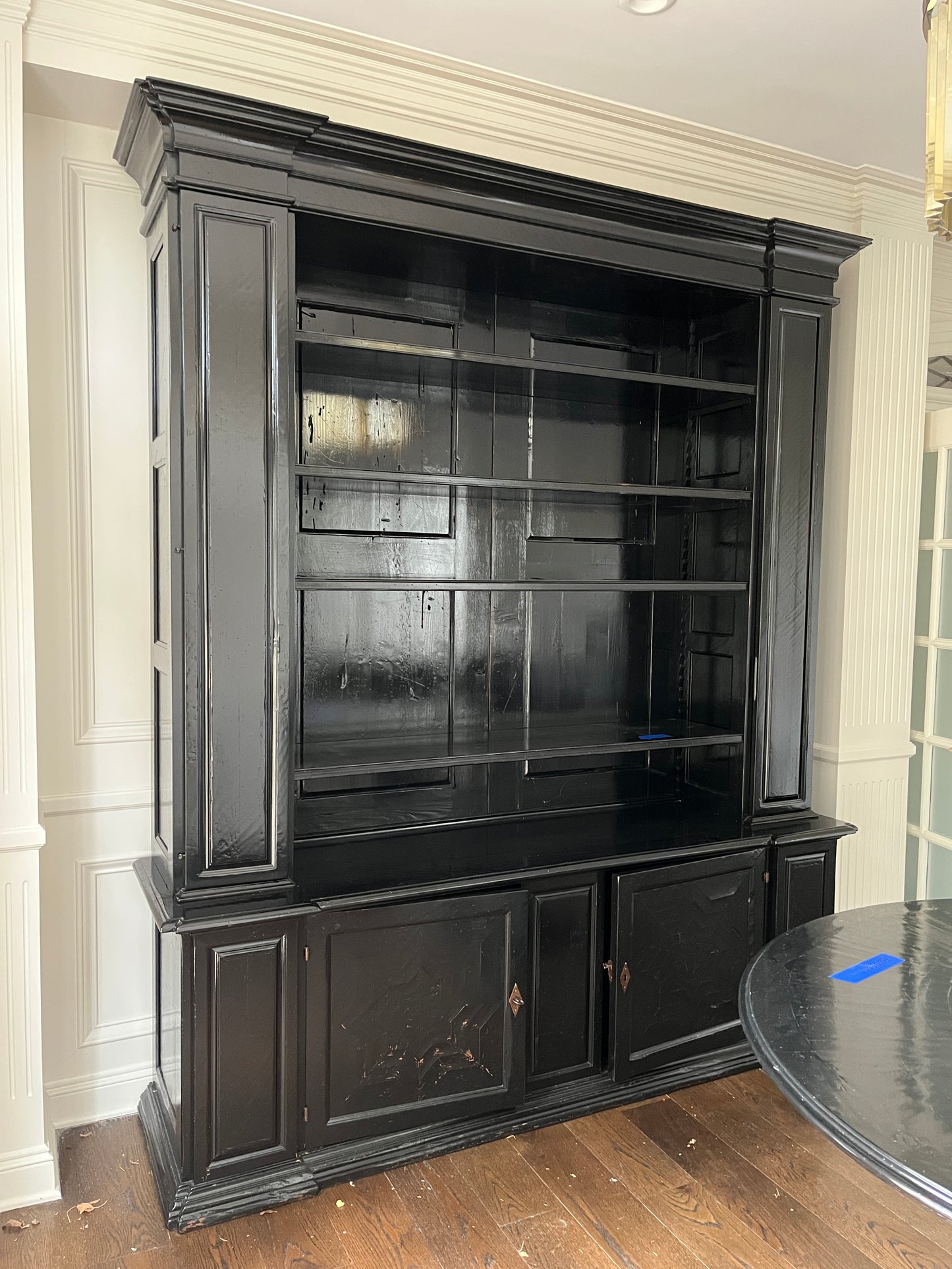 82x102 Reclaimed Artistica Bookcase Hutch, Ebonized Black