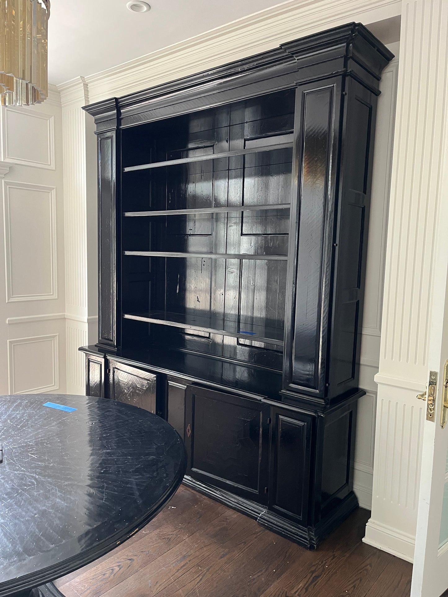82x102 Reclaimed Artistica Bookcase Hutch, Ebonized Black