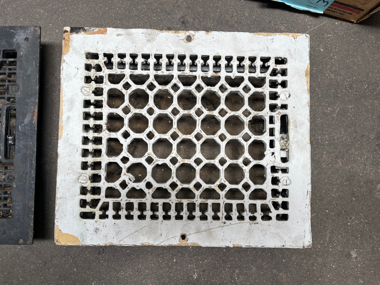 Antique Cast Iron Floor Registers (2) – Honeycomb Pattern [#B427.04]