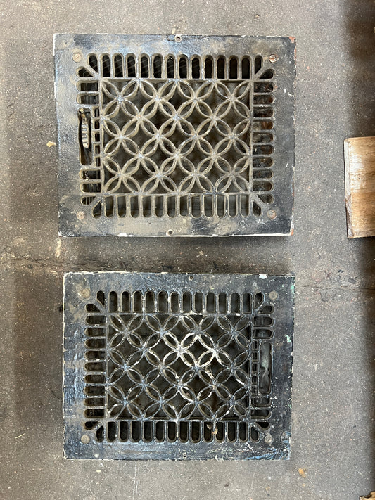 Cast Iron Floor Registers (2) – Floral Ring [#B427.11]
