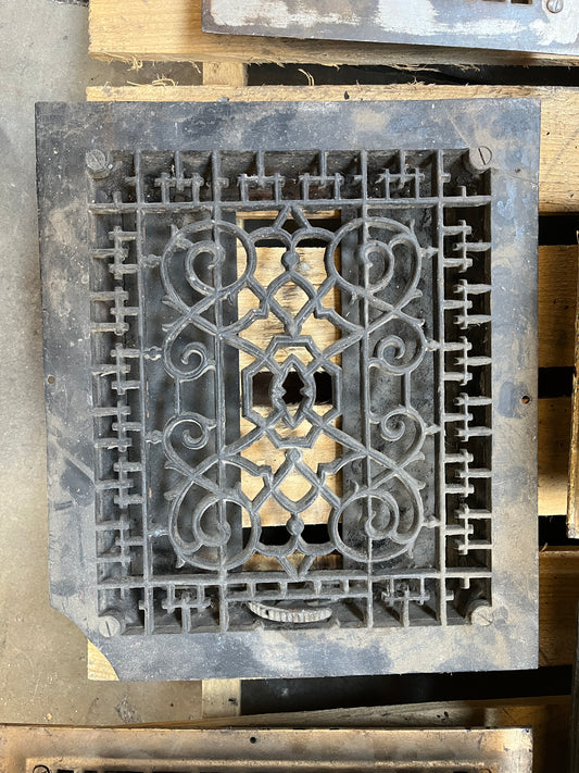 Cast Iron Floor Register – Ornate Pattern [#B427.07]