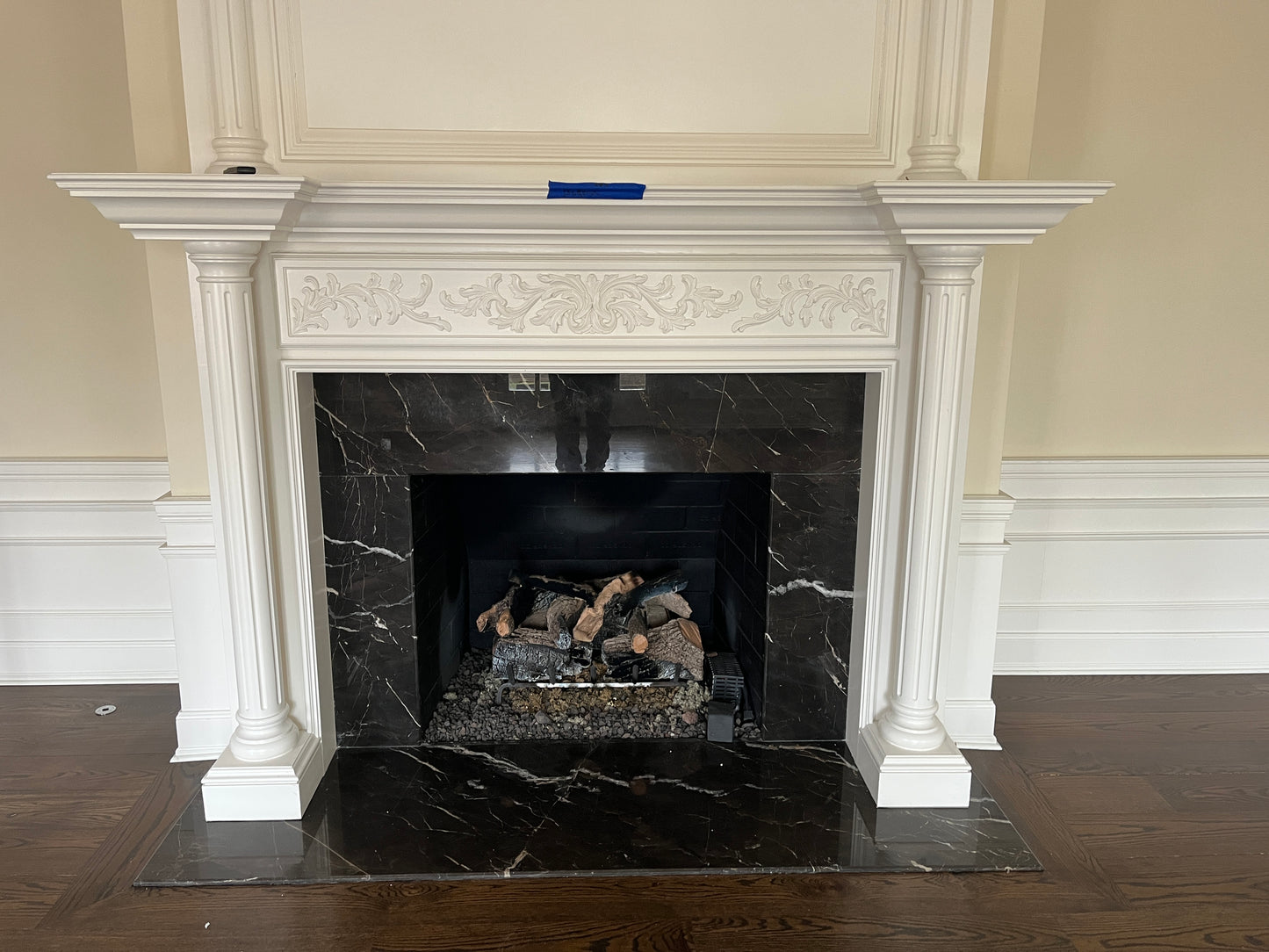 Ornate White Fireplace Mantel Surround [#E519.03]