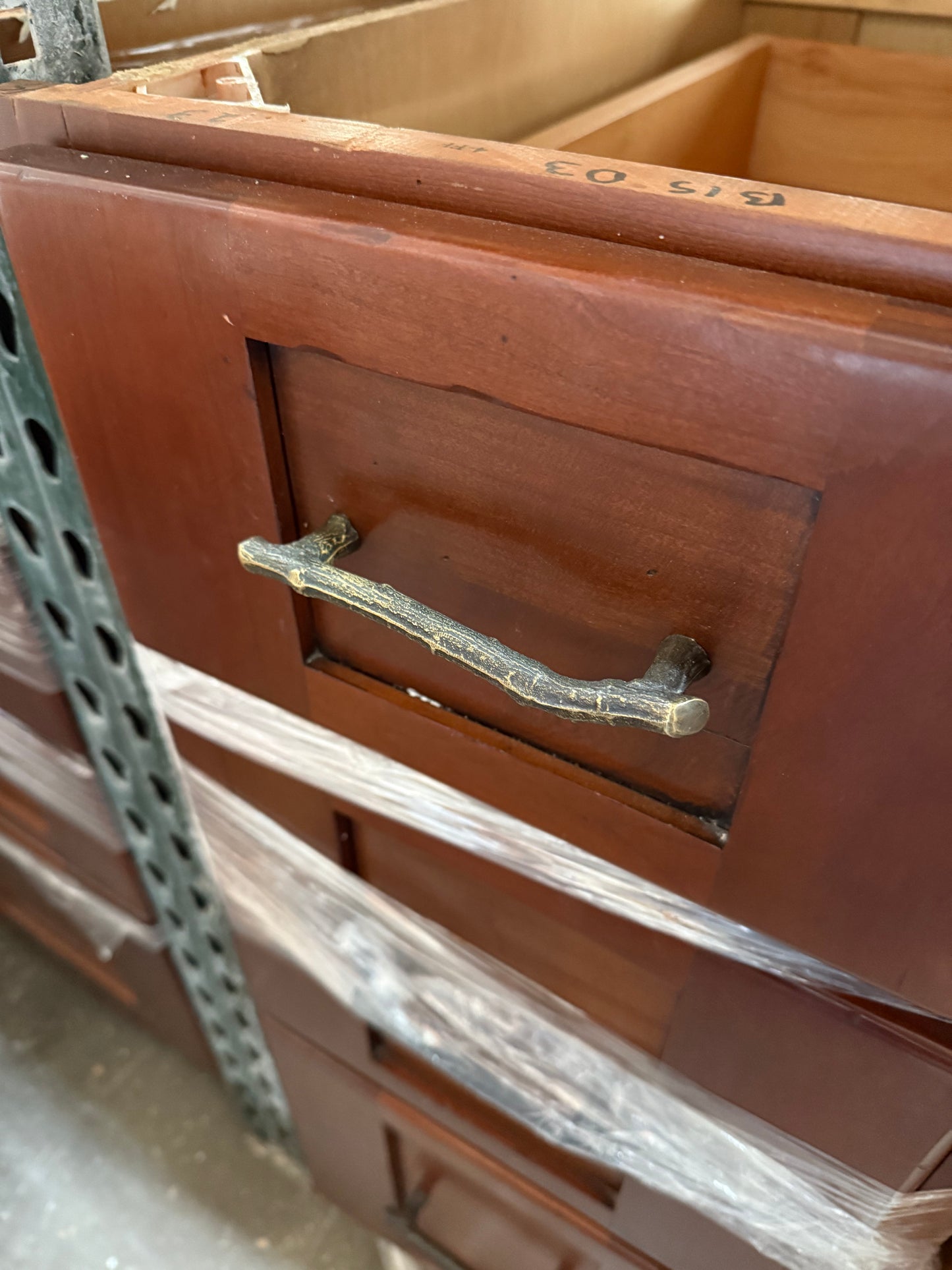 Custom Plywood Kitchen Cabinet Set with Decorative Hardware [#312.01]