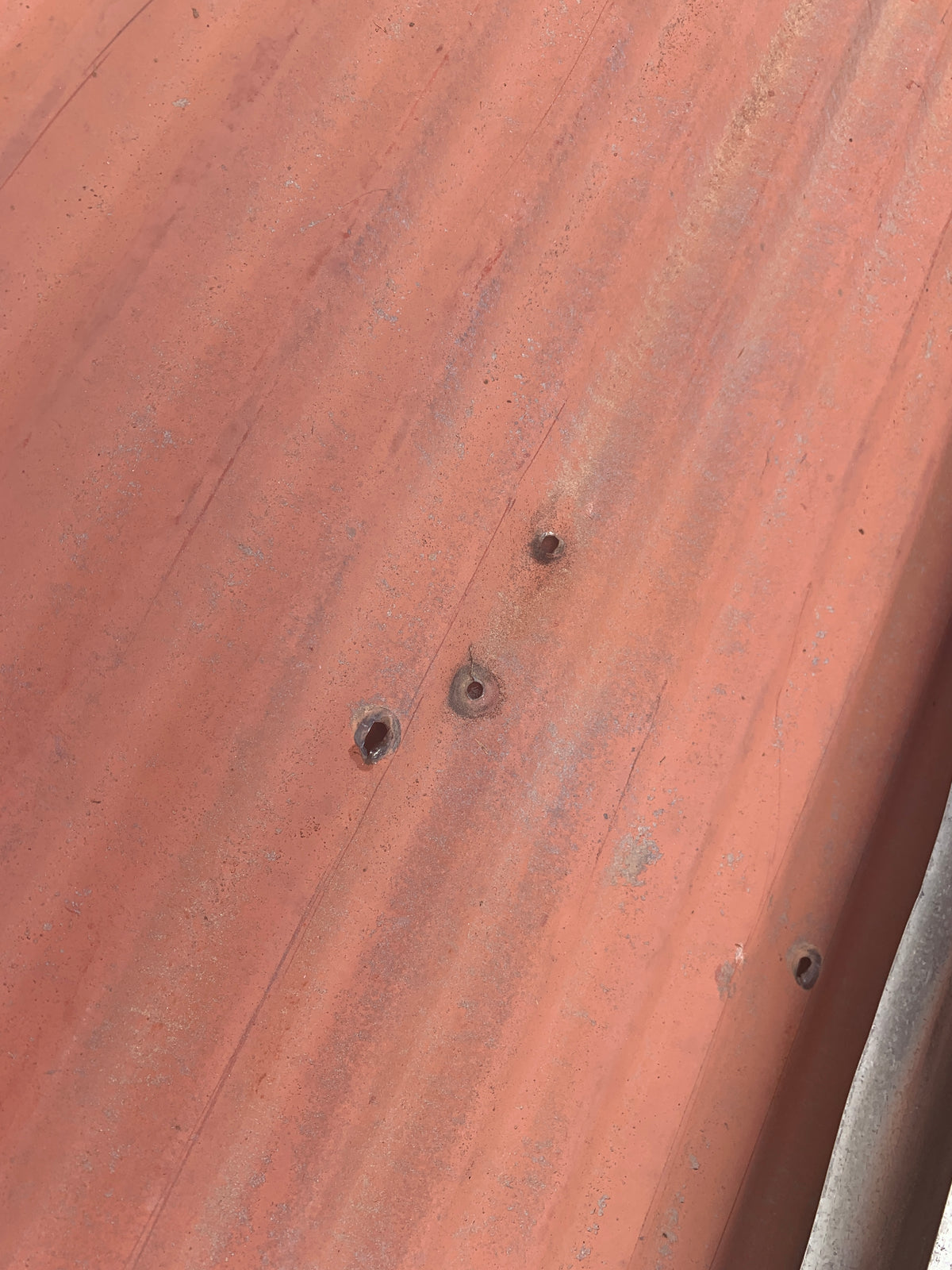 144" x 26" Reclaimed Rusted Corrugated Metal Sheets, Faded Red Patina [#D919.01]