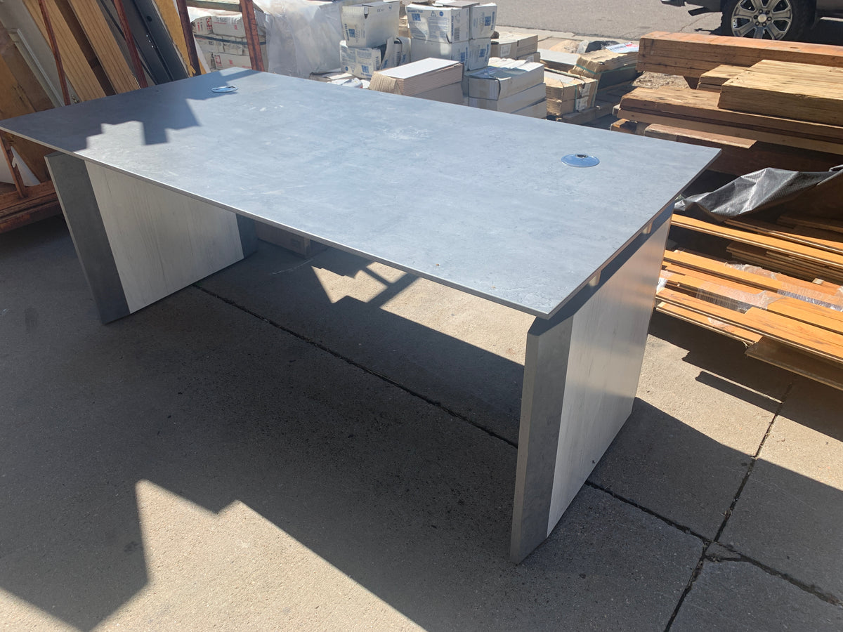 Reclaimed Executive Desk, Concrete Look Top ID #D926.05