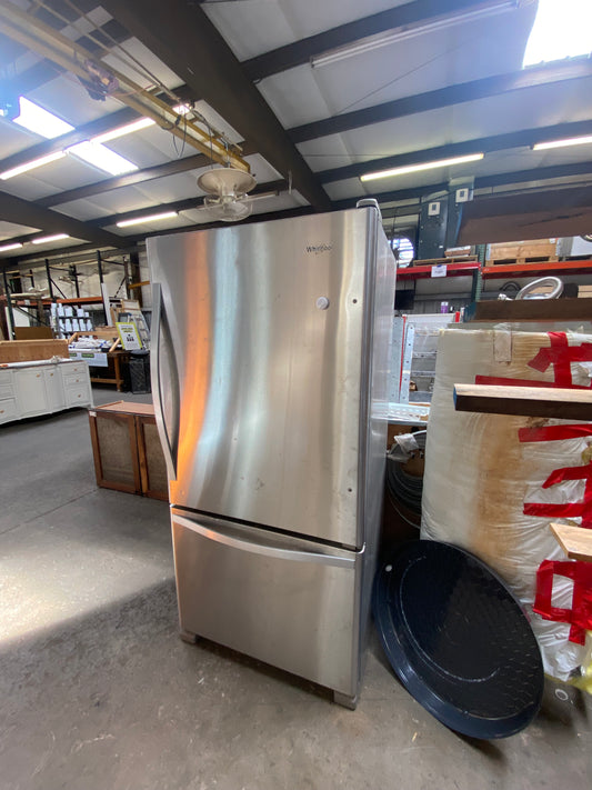 Whirlpool Bottom Freezer Refrigerator, Stainless Steel