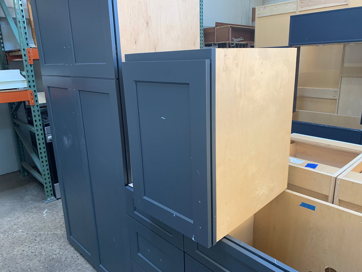 20ft Blue Reclaimed Closet Cabinet Set, Artizen Cabinetry