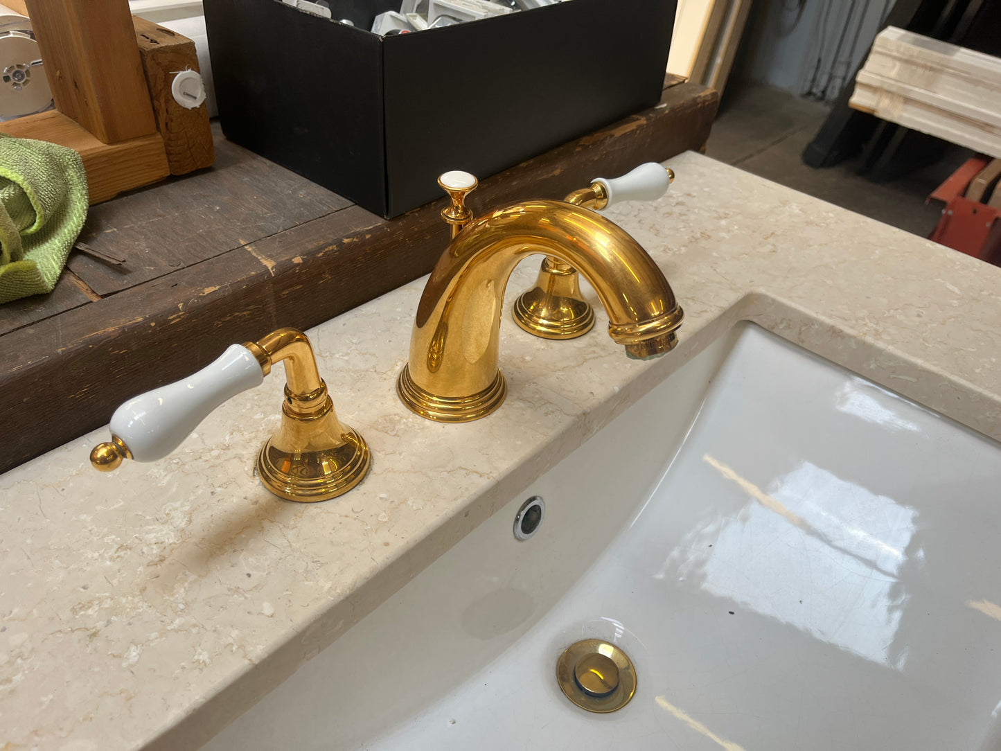 36in Open Console Bathroom Vanity, Black Frame [#SNCC.609.02]