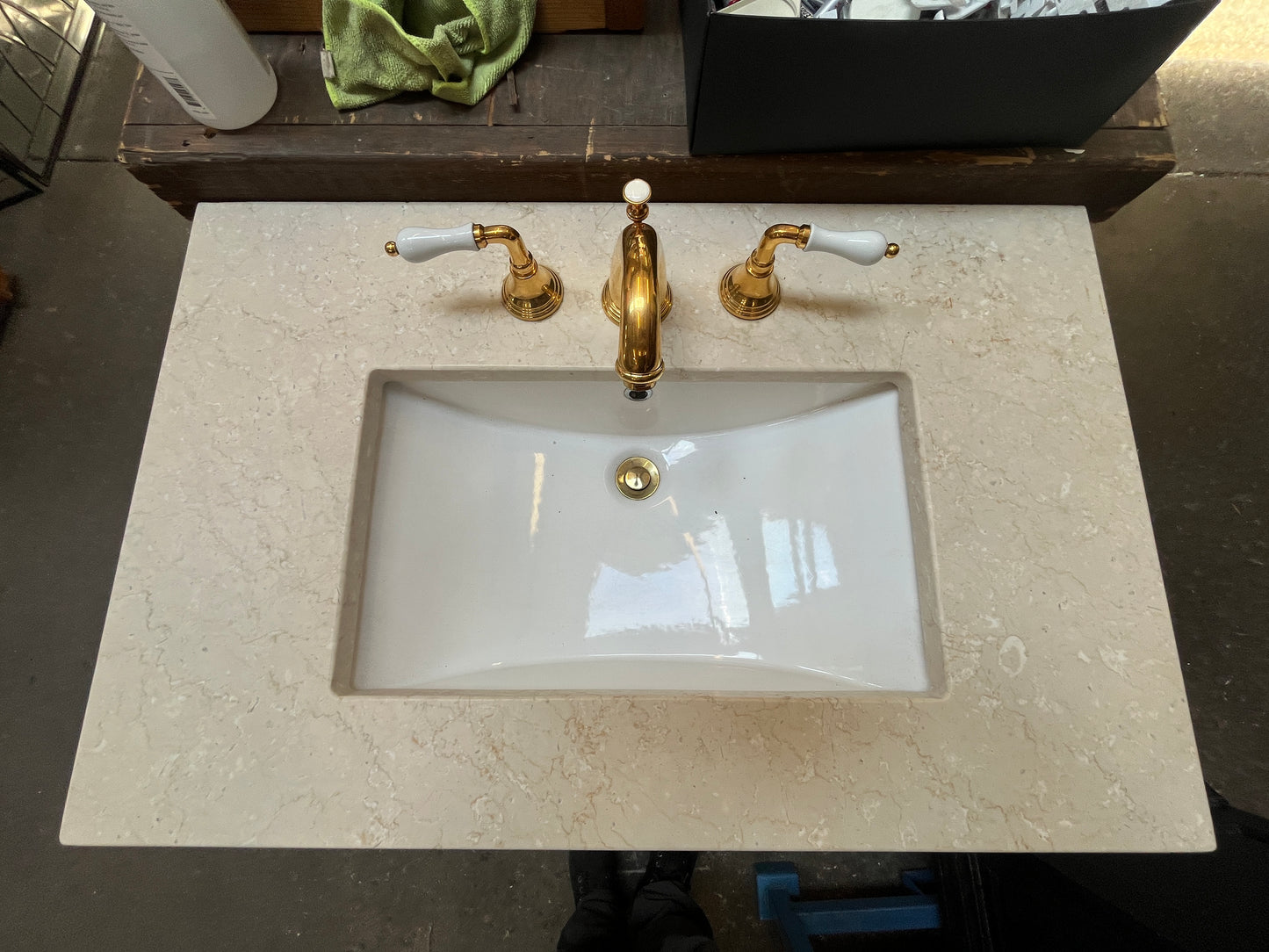 36in Open Console Bathroom Vanity, Black Frame [#SNCC.609.02]