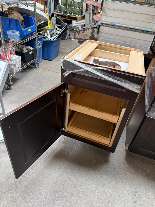 Bathroom Vanity Base Cabinet, Dark Wood [#E414.03]