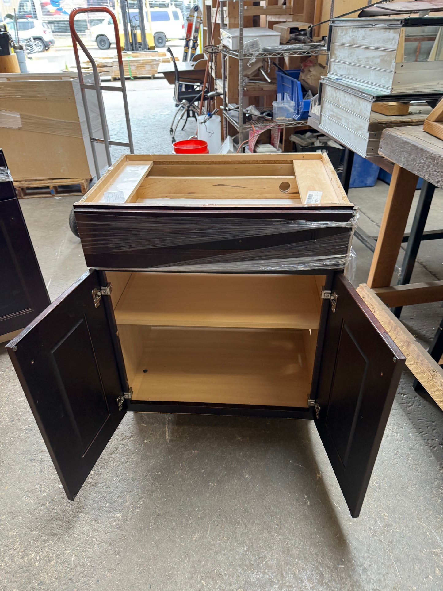 Bathroom Vanity Base Cabinet, Dark Wood [#E414.04]