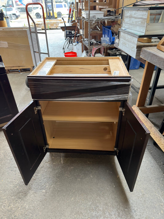 Bathroom Vanity Base Cabinet, Dark Wood [#E414.04]