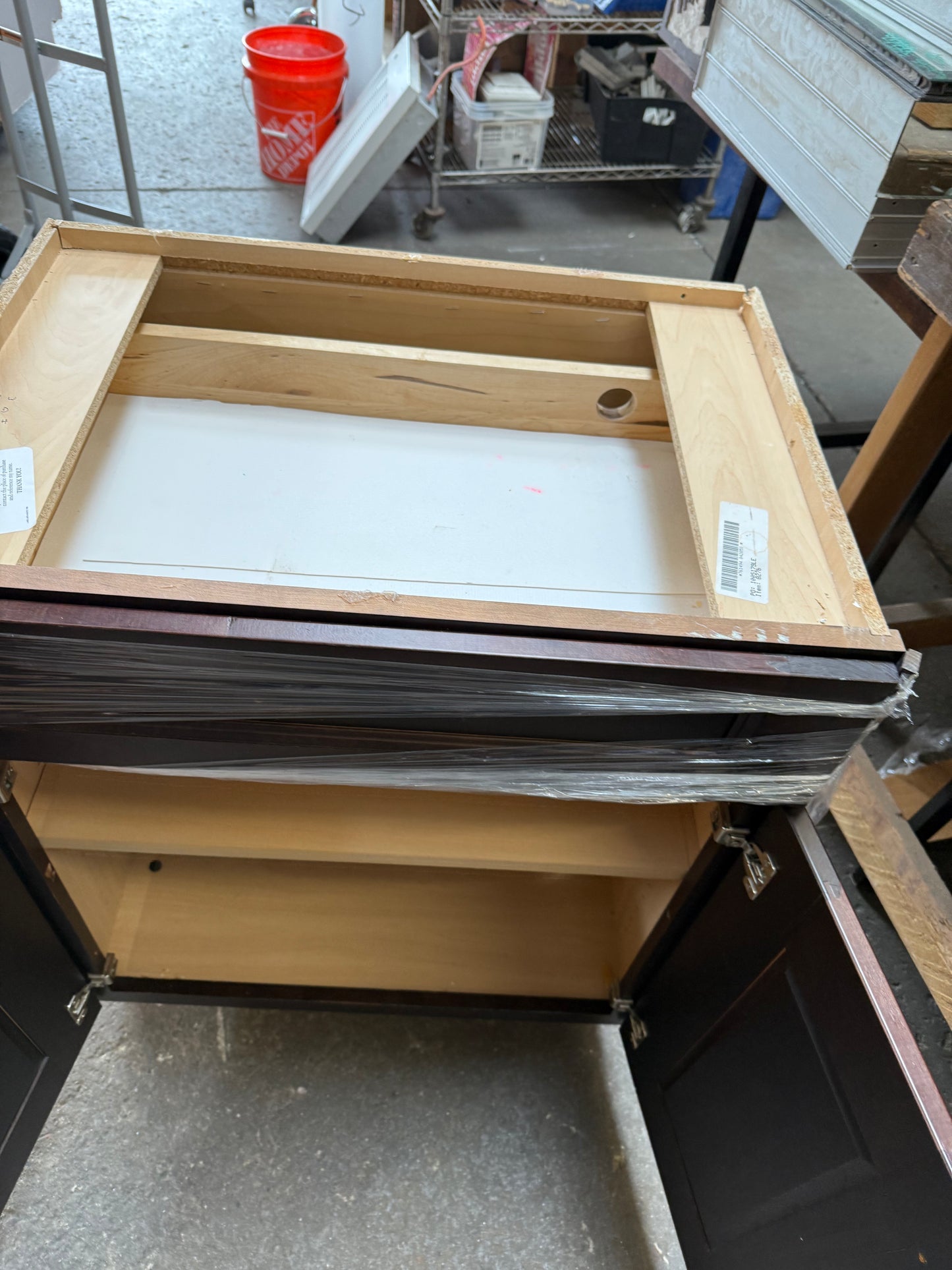 Bathroom Vanity Base Cabinet, Dark Wood [#E414.04]