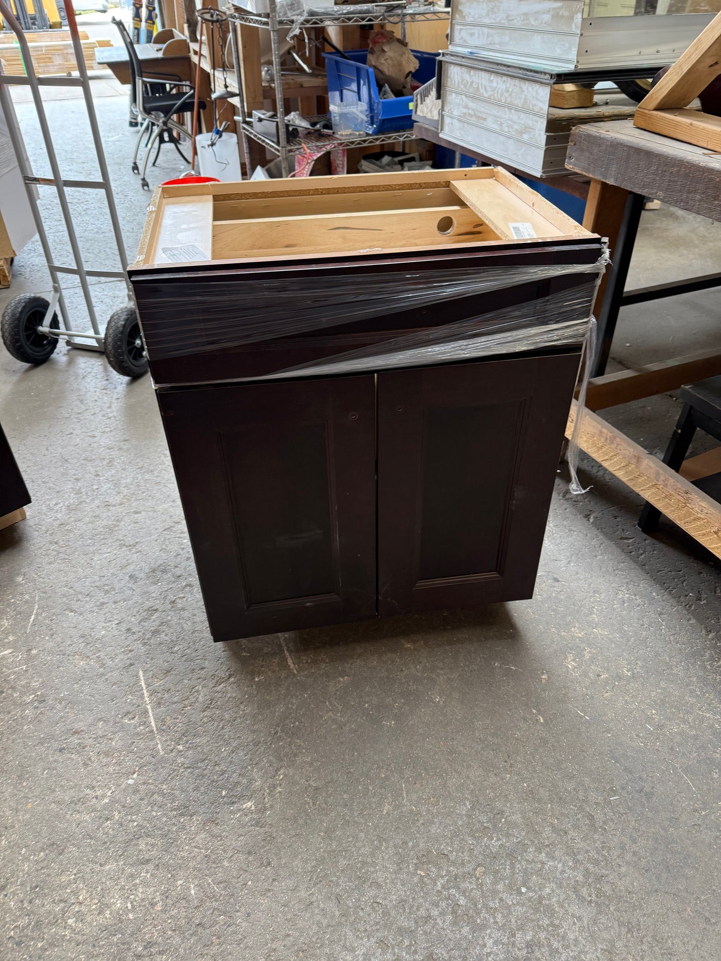 Bathroom Vanity Base Cabinet, Dark Wood [#E414.04]