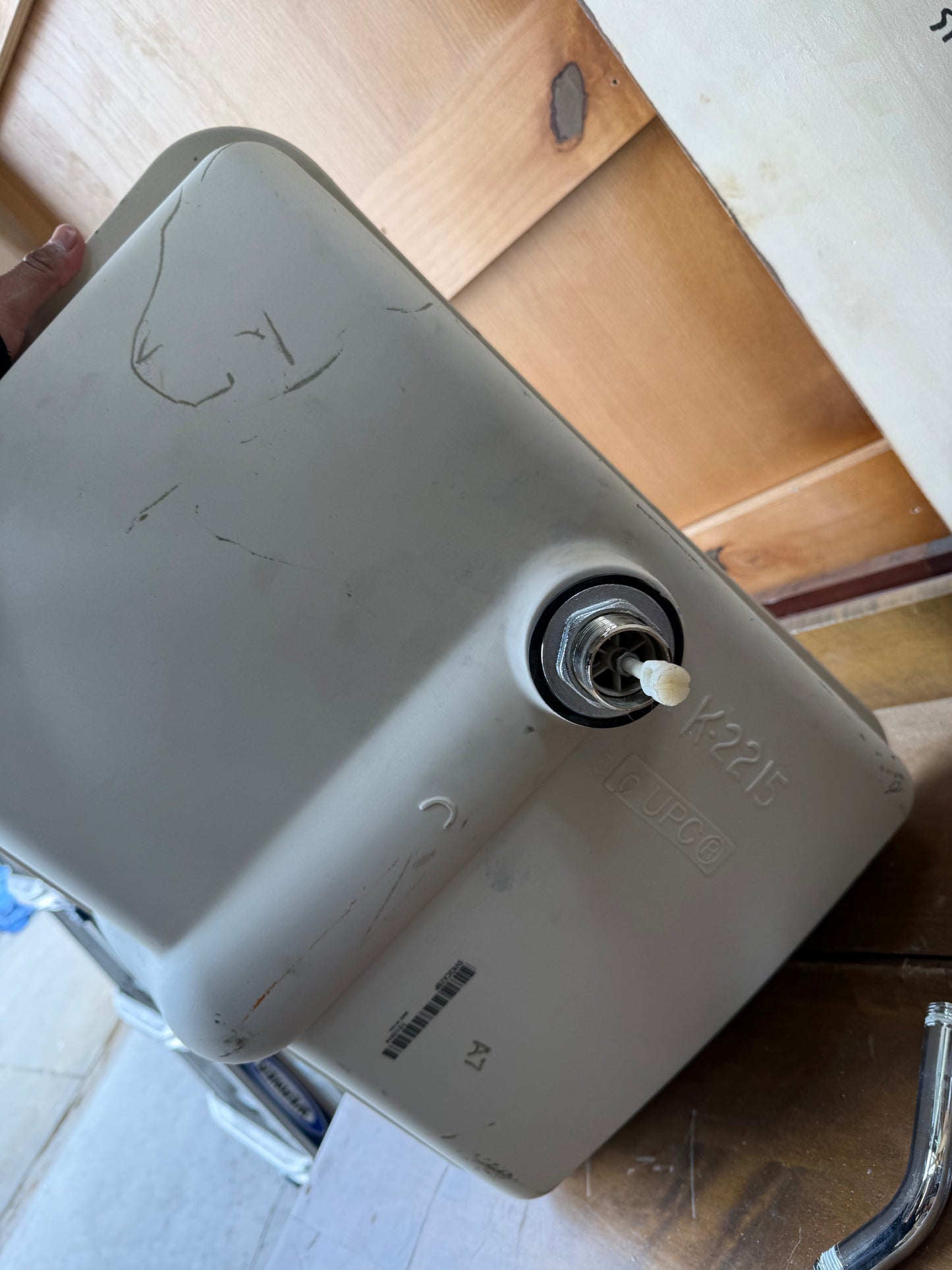 White Drop-In Bathroom Sink, Square [#E414.14]