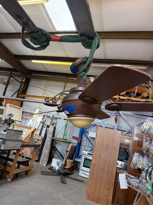 Ceiling Fan with Light, Ornate Bronze Finish [#E414.21]
