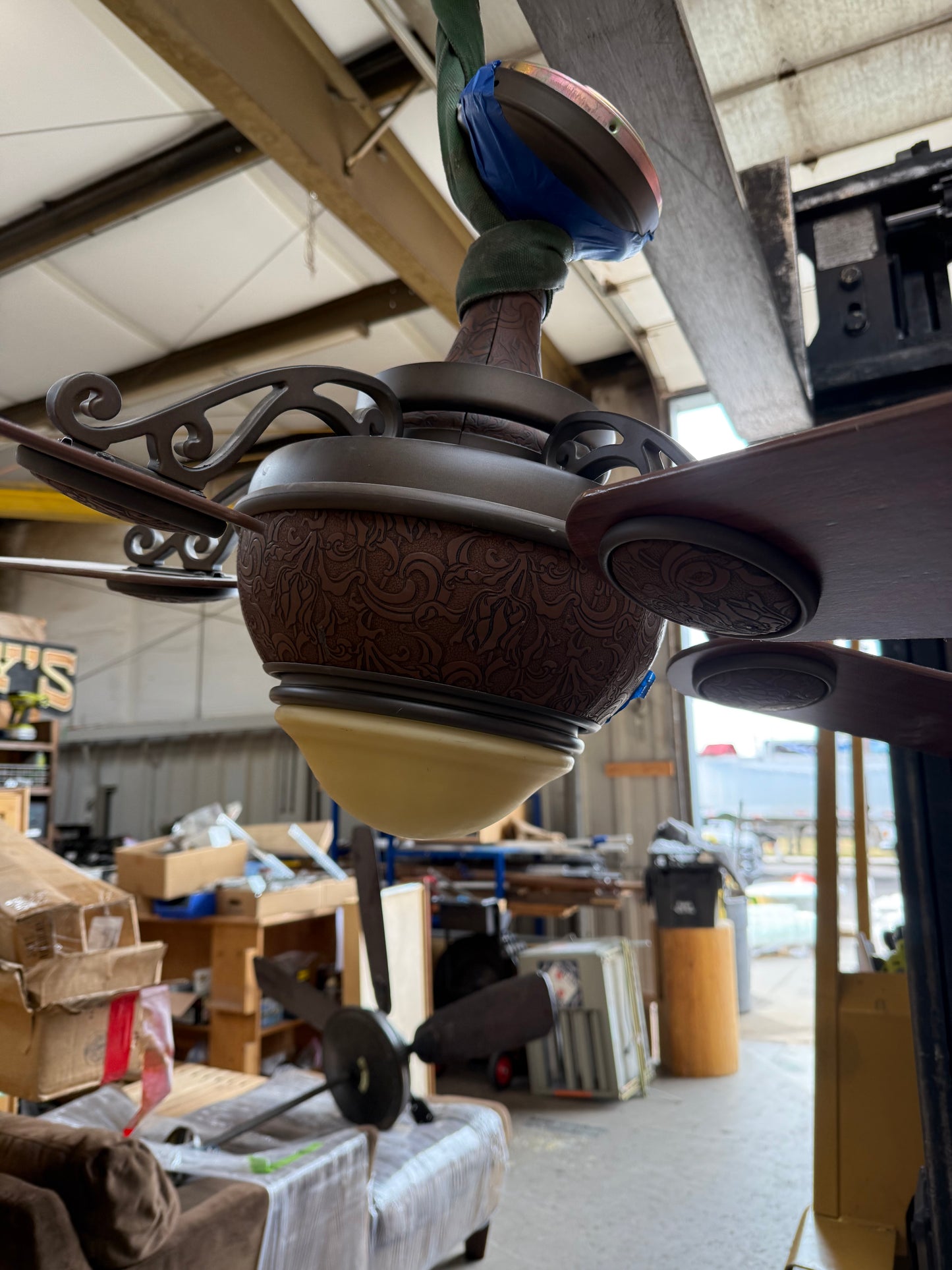 Ceiling Fan with Light, Ornate Bronze Finish [#E414.21]