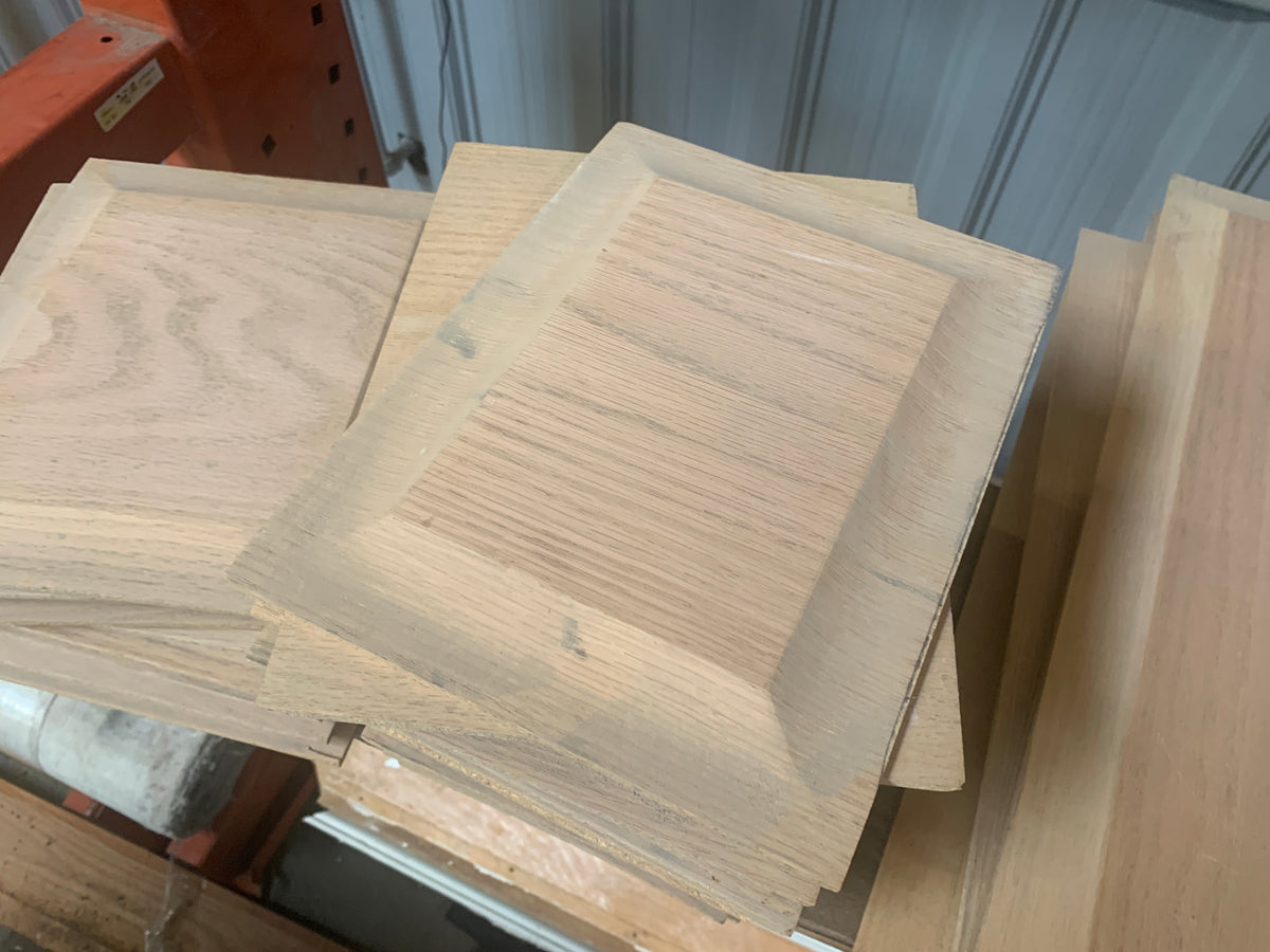 Reclaimed Red Oak Veneer Raised Panels, 1 Inch Thick, Various Sizes