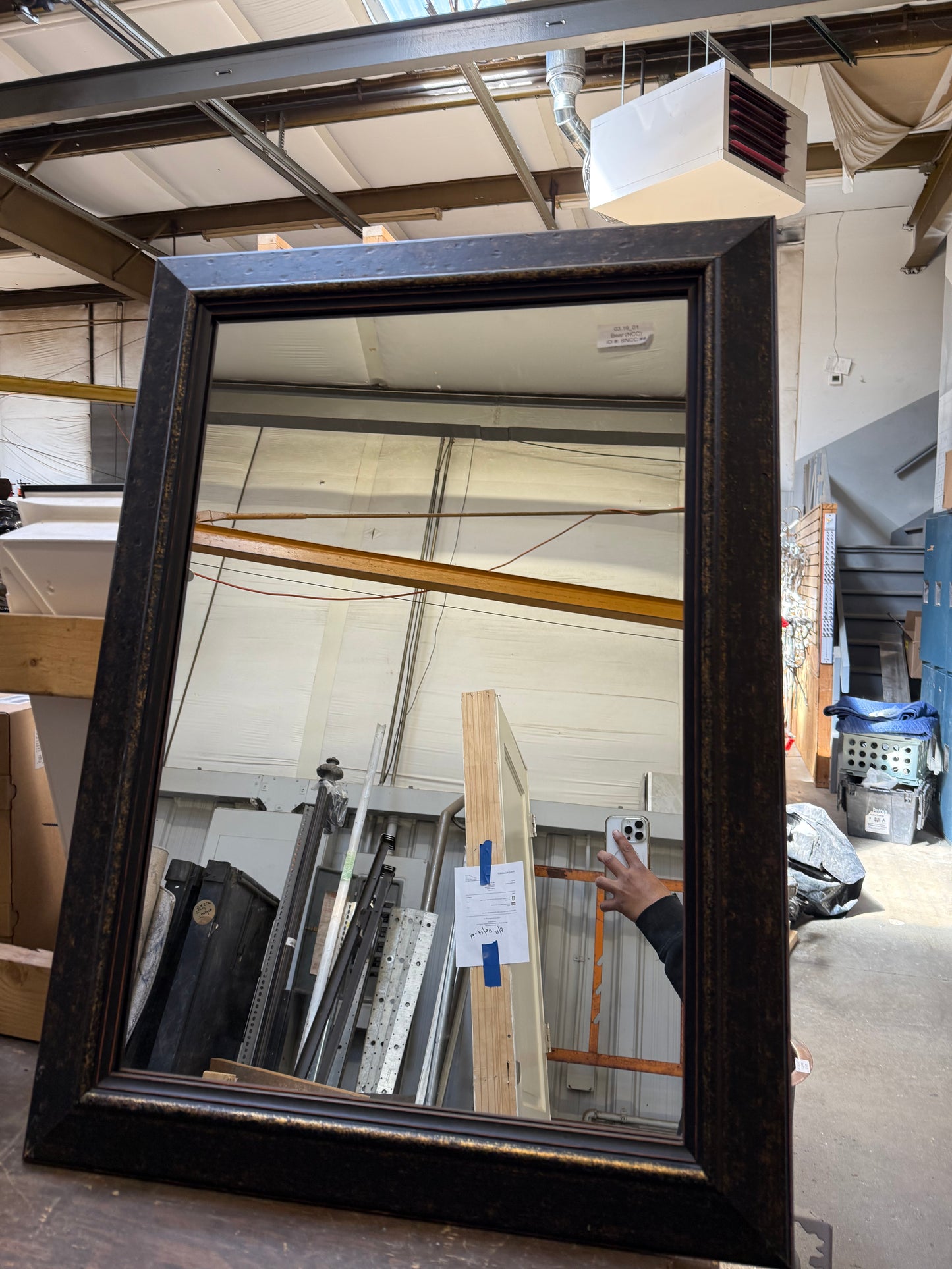 Framed Wall Mirror, Distressed Finish [#E416.04]