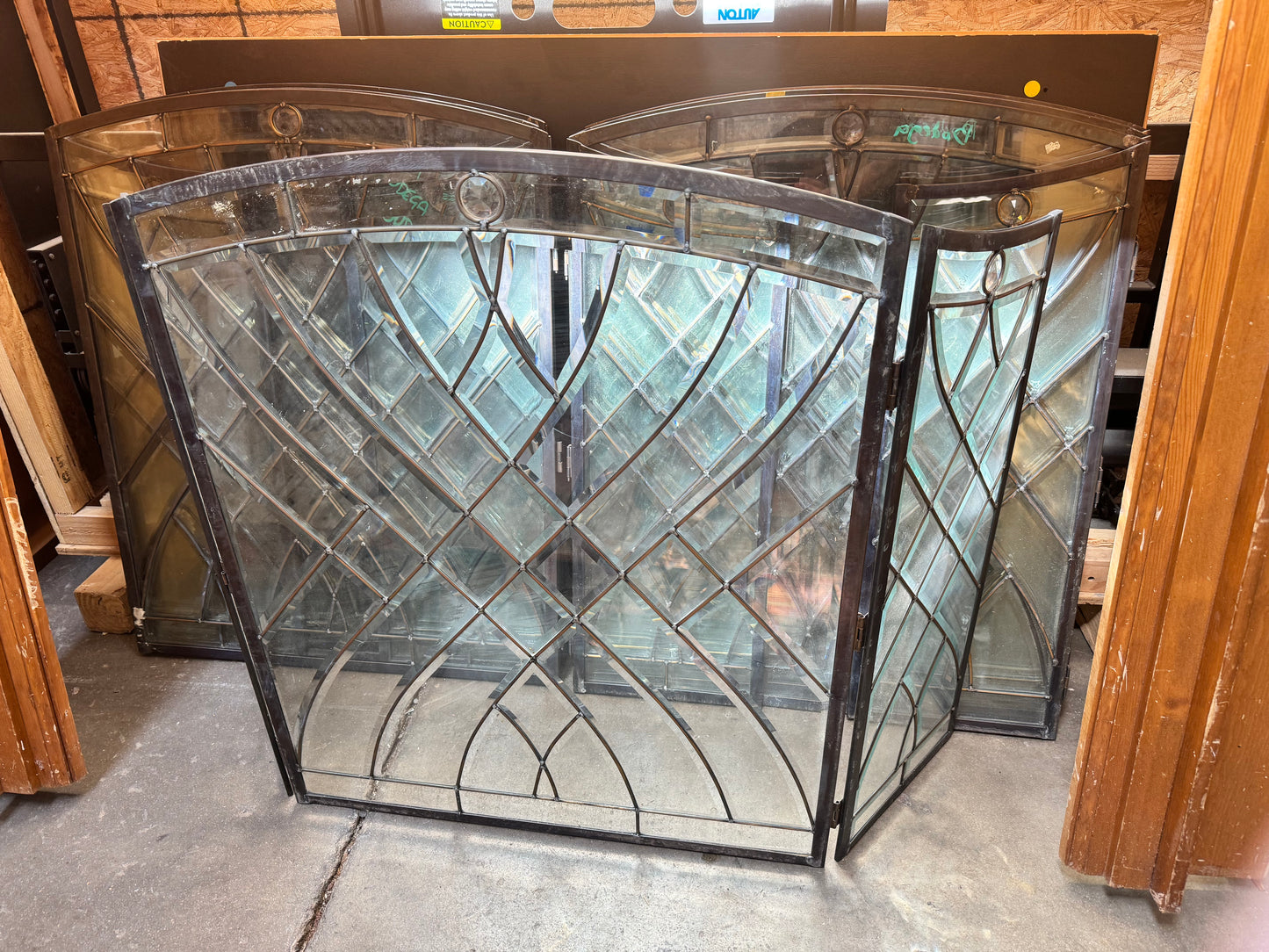 Decorative Curved Glass Fireplace Screen