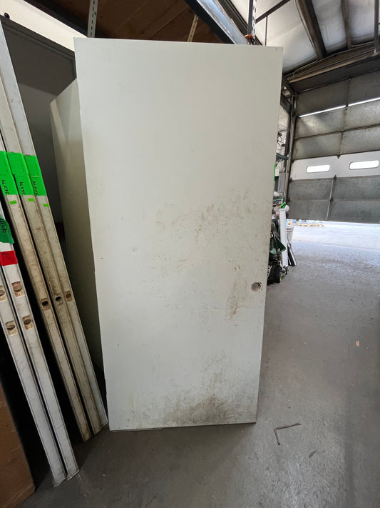36" x 79" White Metal Hollow Core Door – Flush, Full Swing [#DM23]