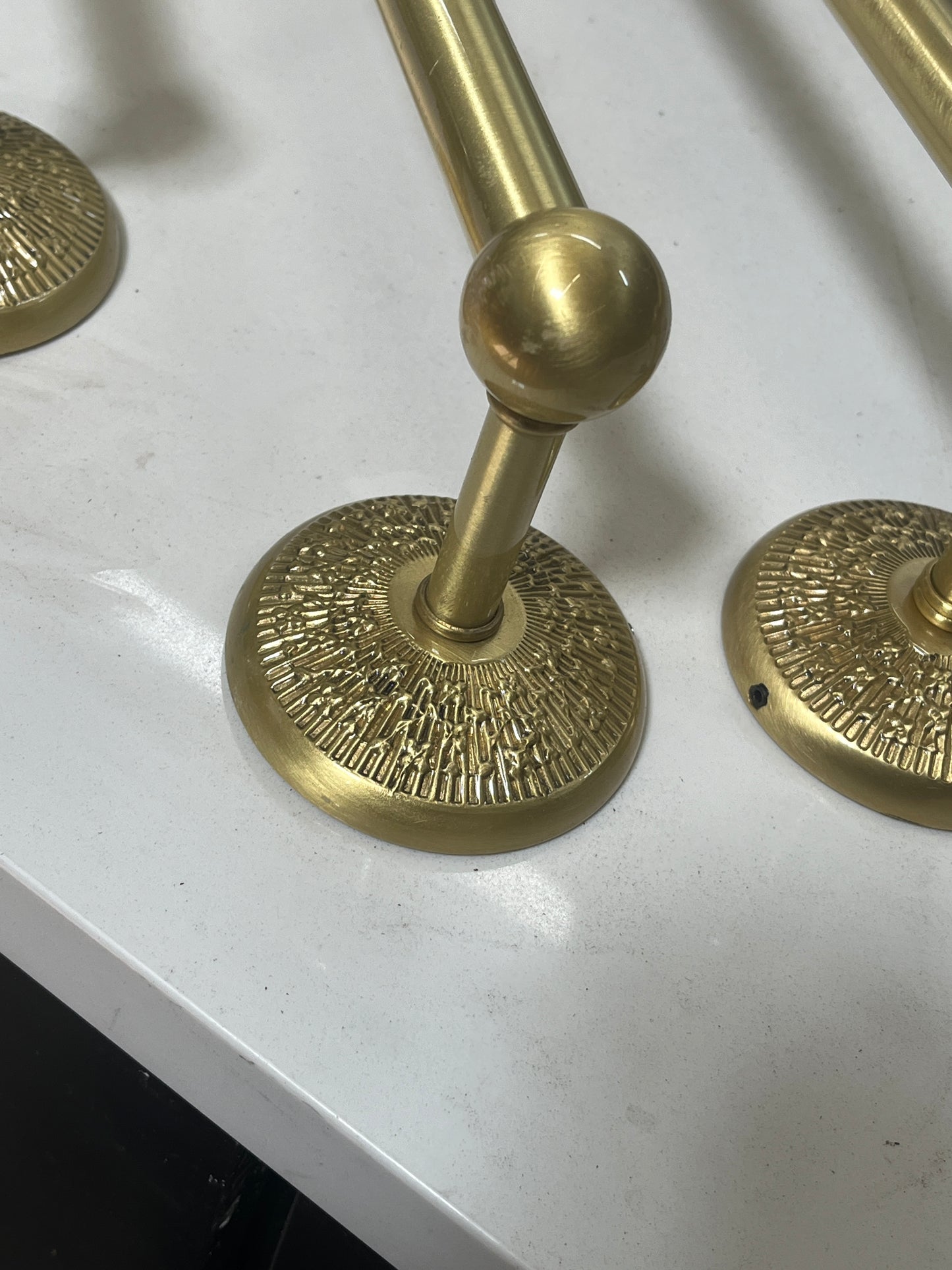 27in and 21in Reclaimed Brass Towel Bars, Brushed Gold
