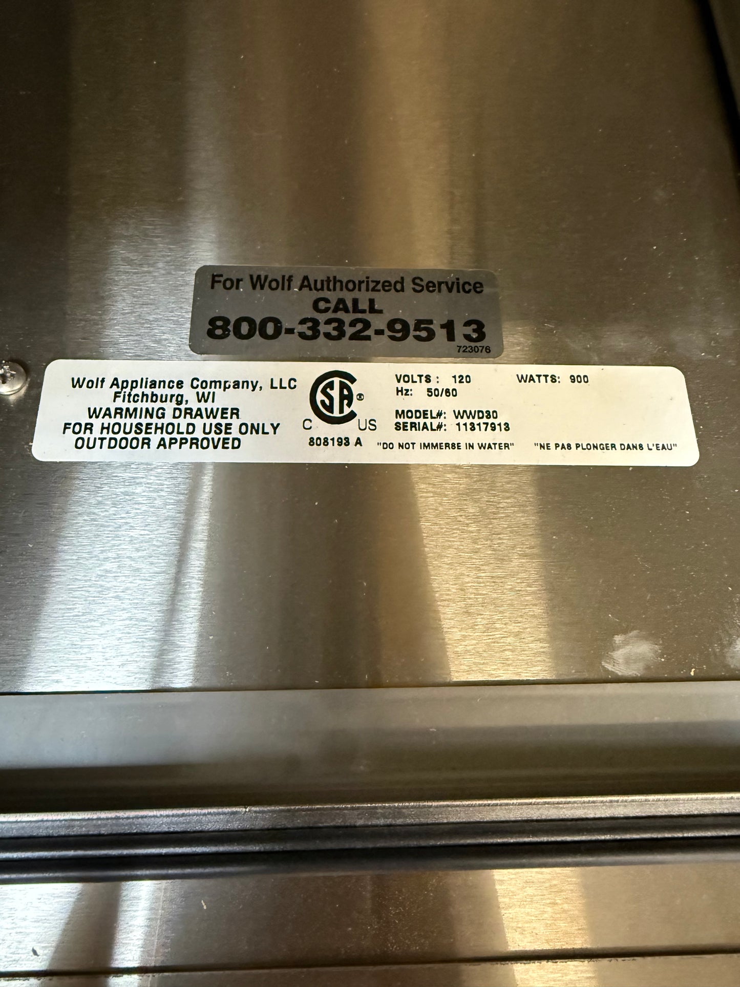 Wolf 30" Built-In Warming Drawer – Stainless Steel [#E505.03]