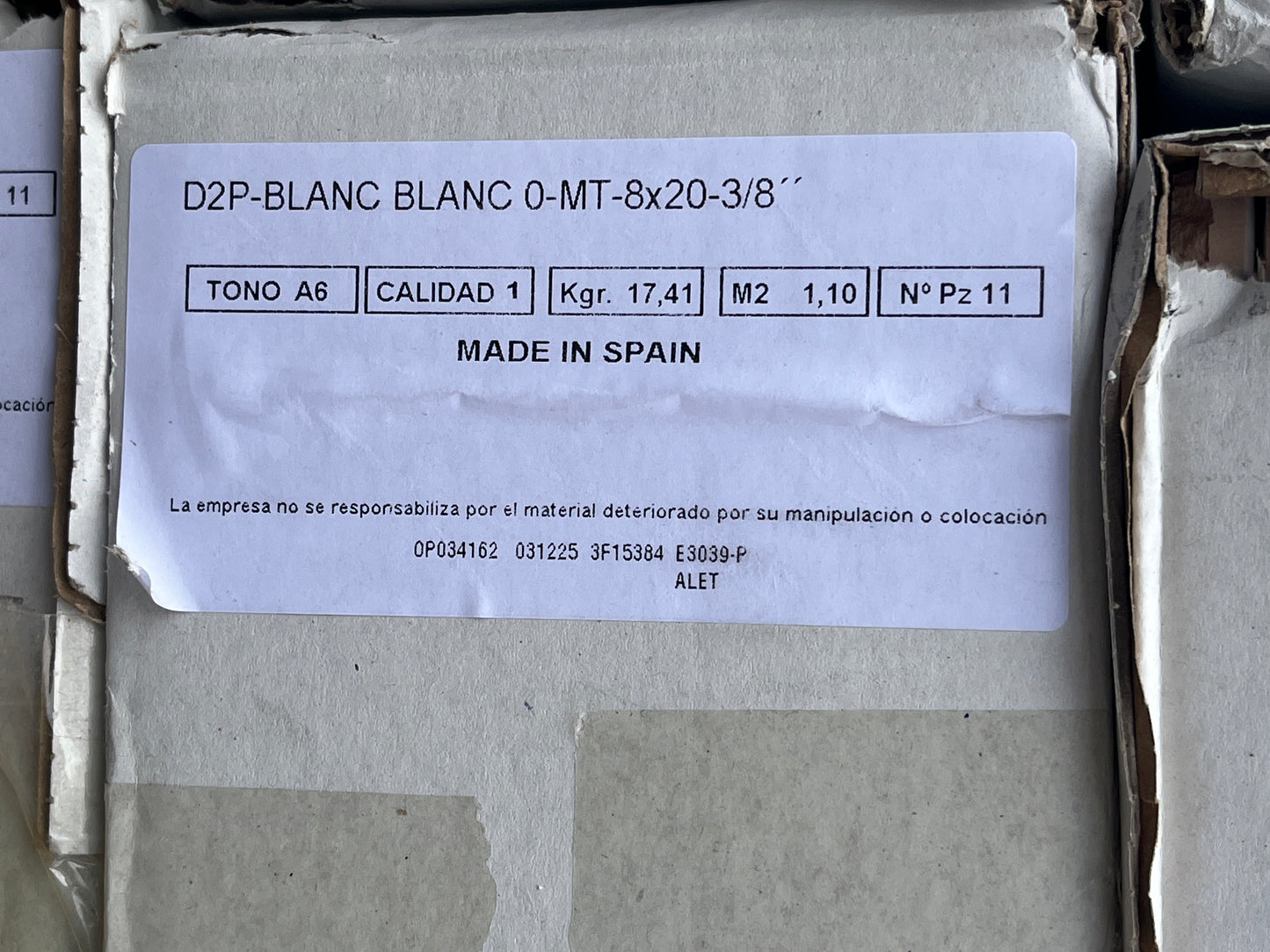 Porcelain Tile, 8x20in, Matte White, 342 sqft