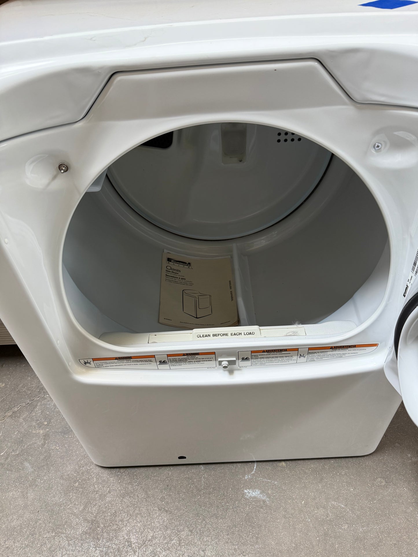 Kenmore Oasis Gas Dryer – White [#E505.05]