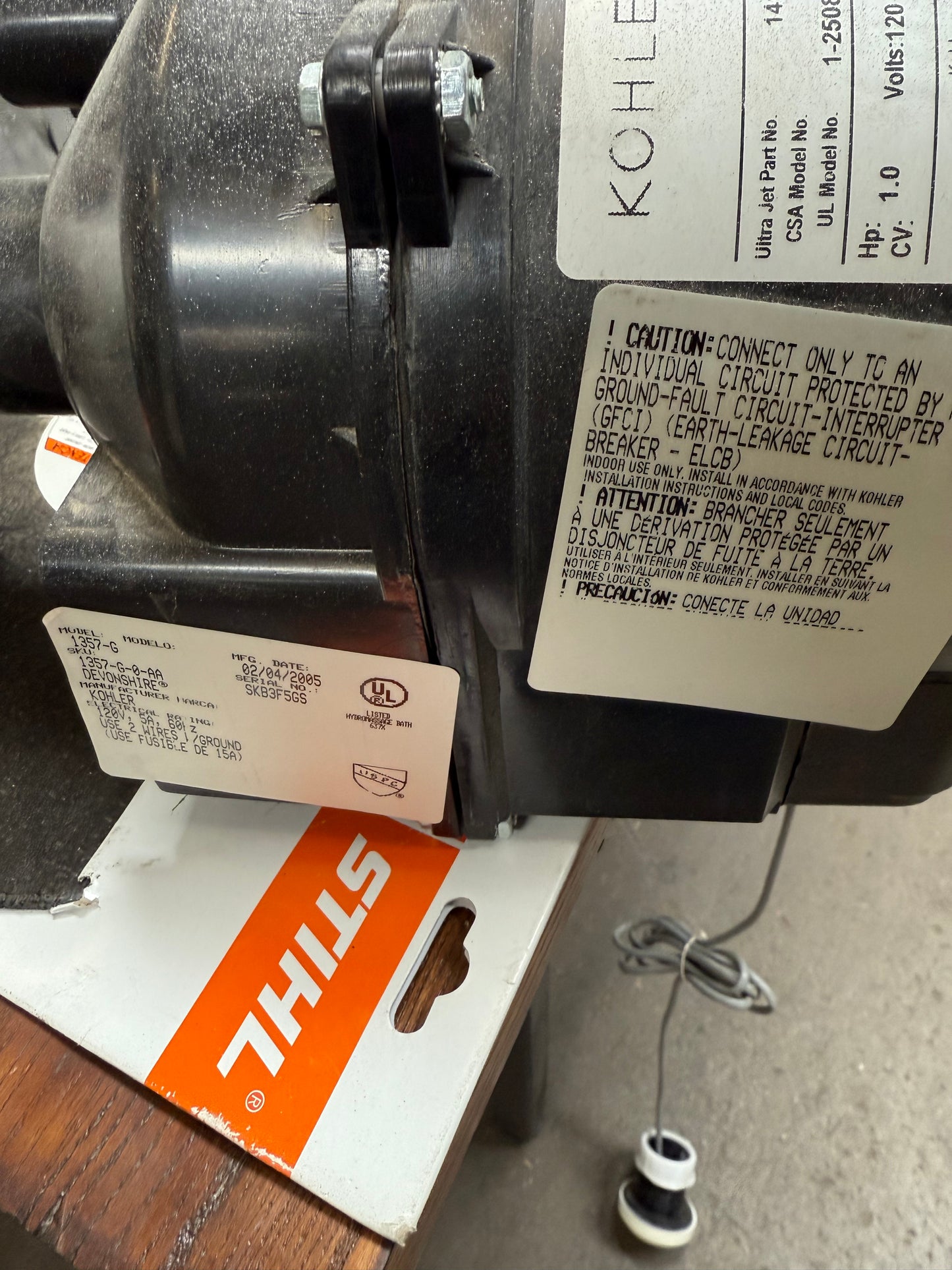 Kohler Devonshire Bath Air Blower Pump [#E506.06]