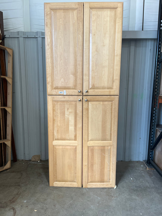 36in Reclaimed Tall Pantry Cabinet, Natural Wood Finish