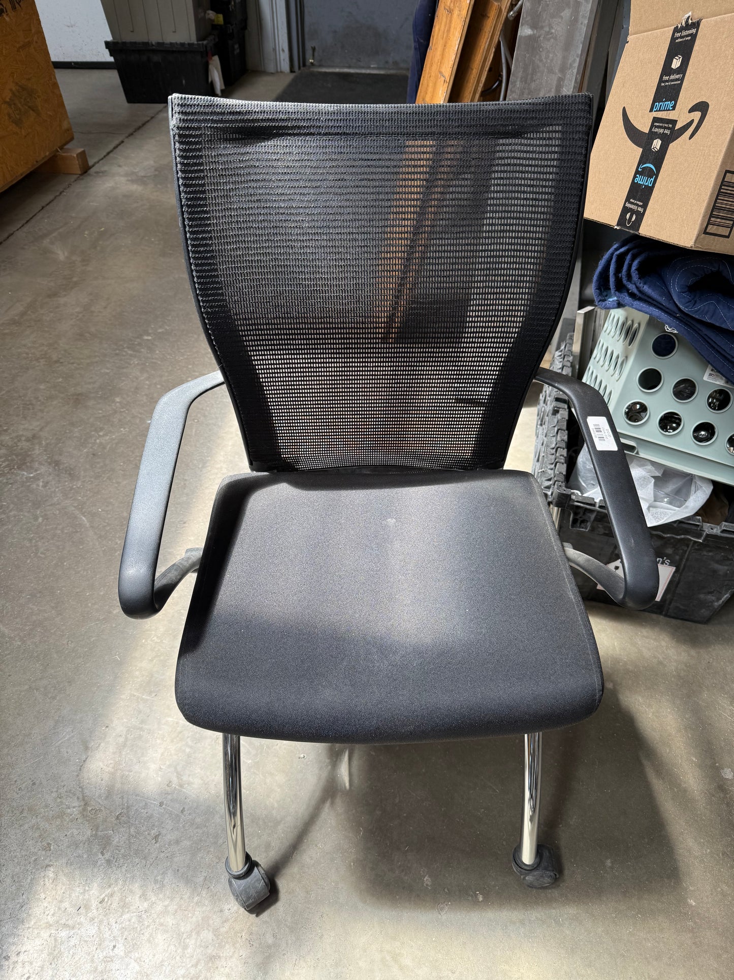 Mayline Mesh Back Guest Office Chair Black Chrome Legs [#E506.18]