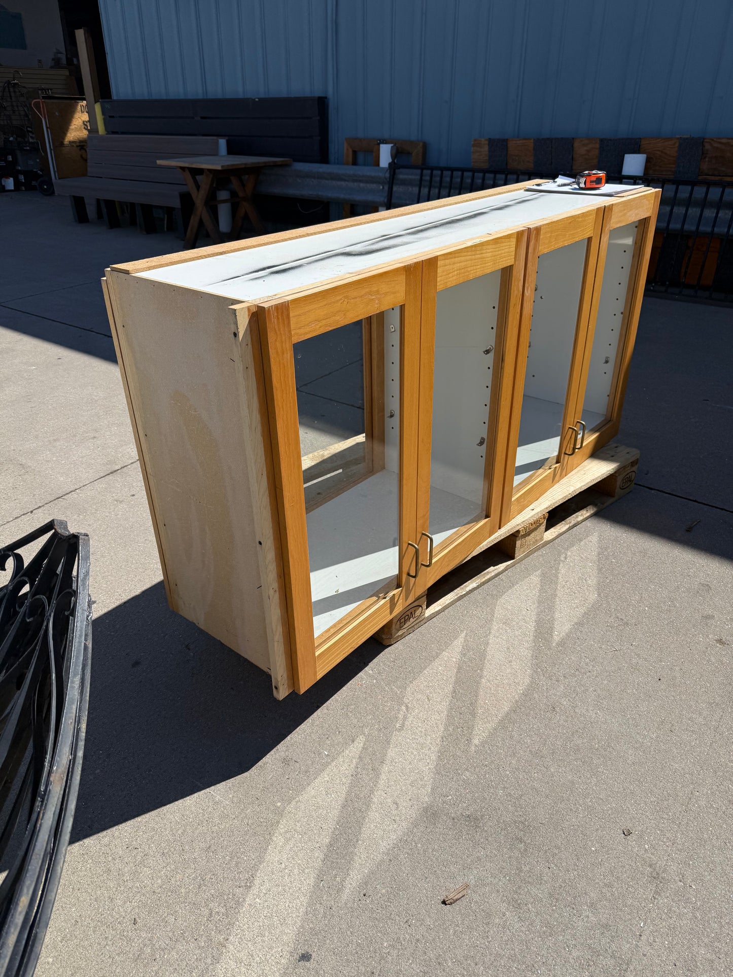 Glass Display Wall Cabinet, Oak Finish [#E508.04]