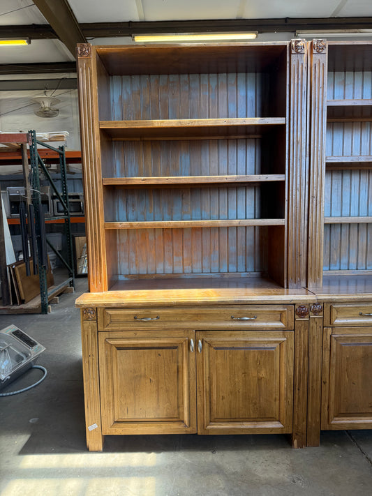 Large Rustic Wood Entertainment Cabinet Set [#E508.07]