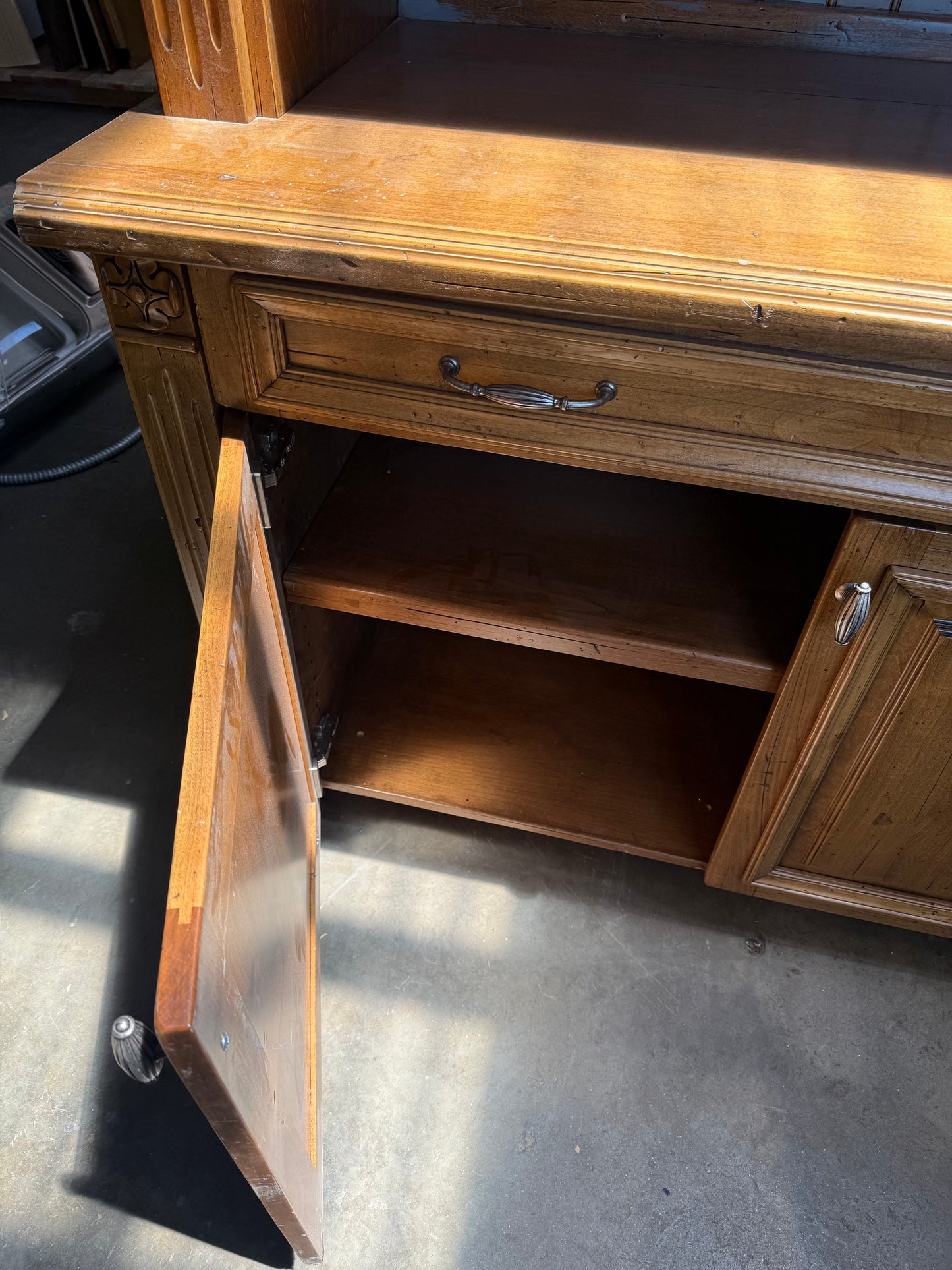 Large Rustic Wood Entertainment Cabinet Set [#E508.07]