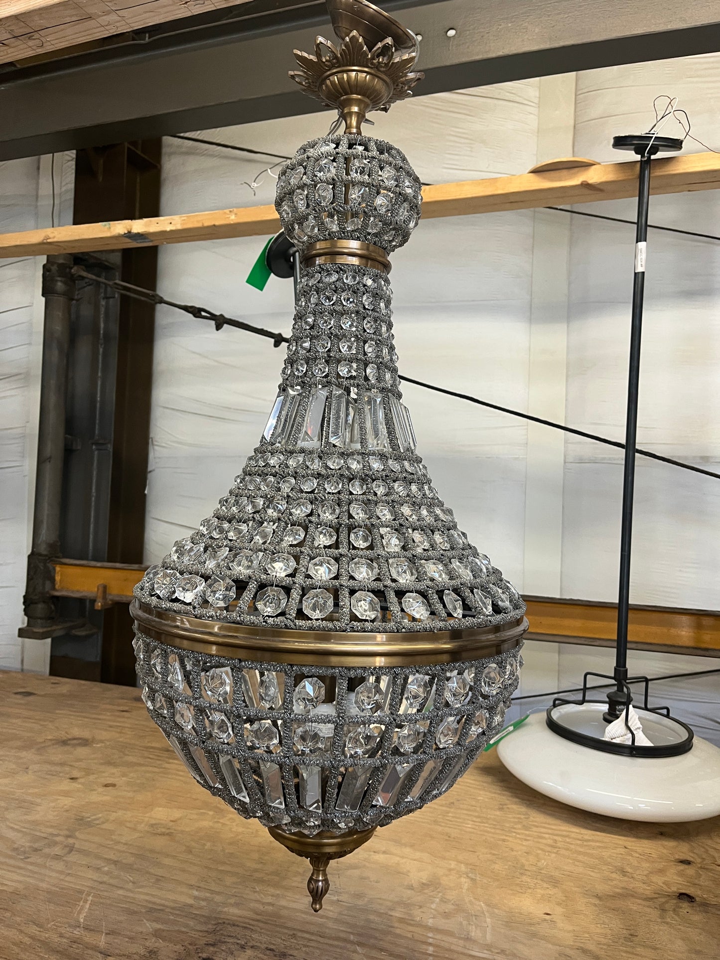 Crystal Beaded Marrakech Chandelier, Gold Finish