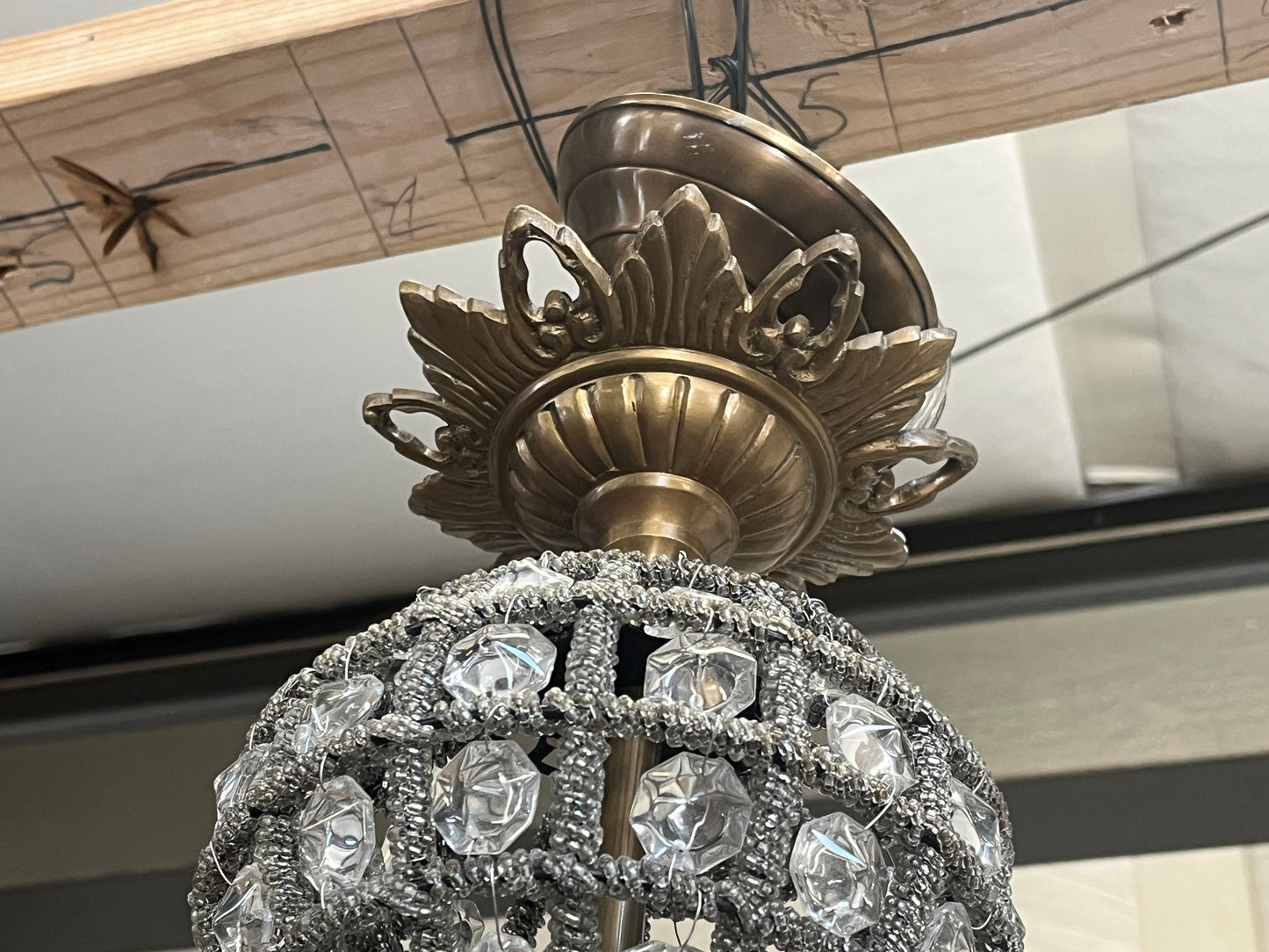 Crystal Beaded Marrakech Chandelier, Gold Finish