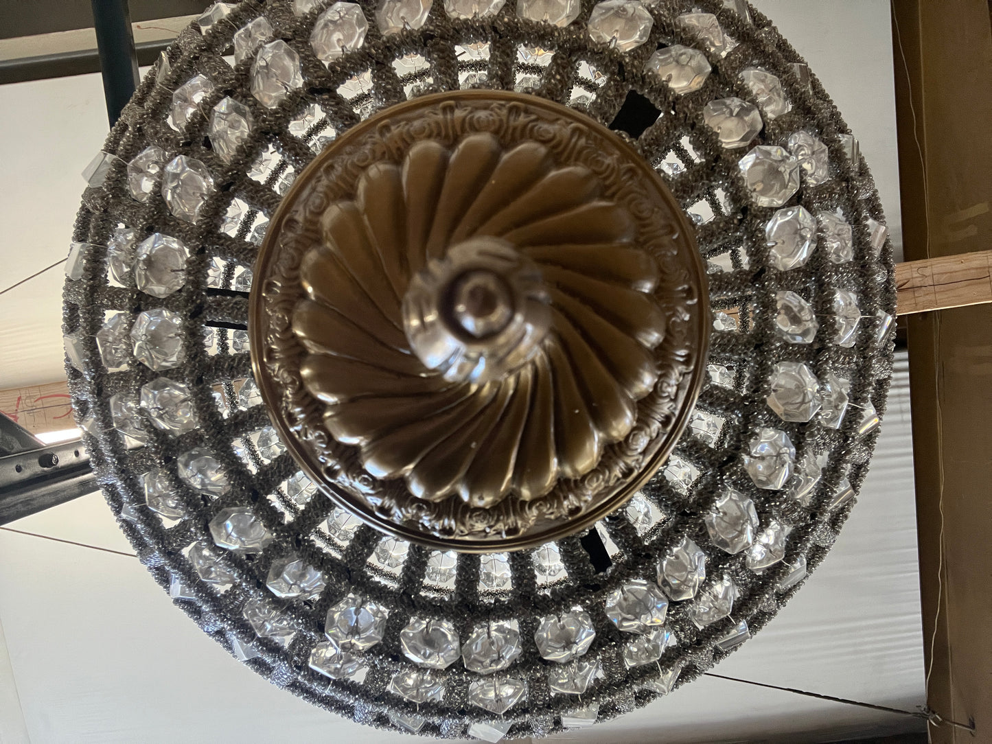 Crystal Beaded Marrakech Chandelier, Gold Finish