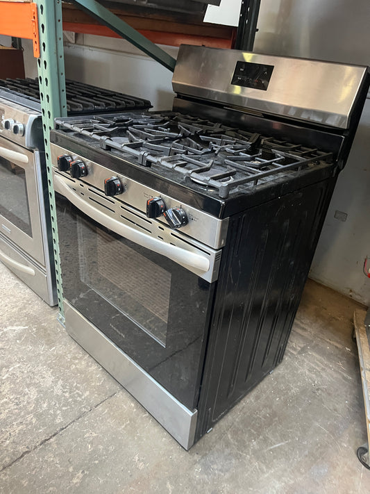 30in Reclaimed Frigidaire Gas Range, Black Stainless