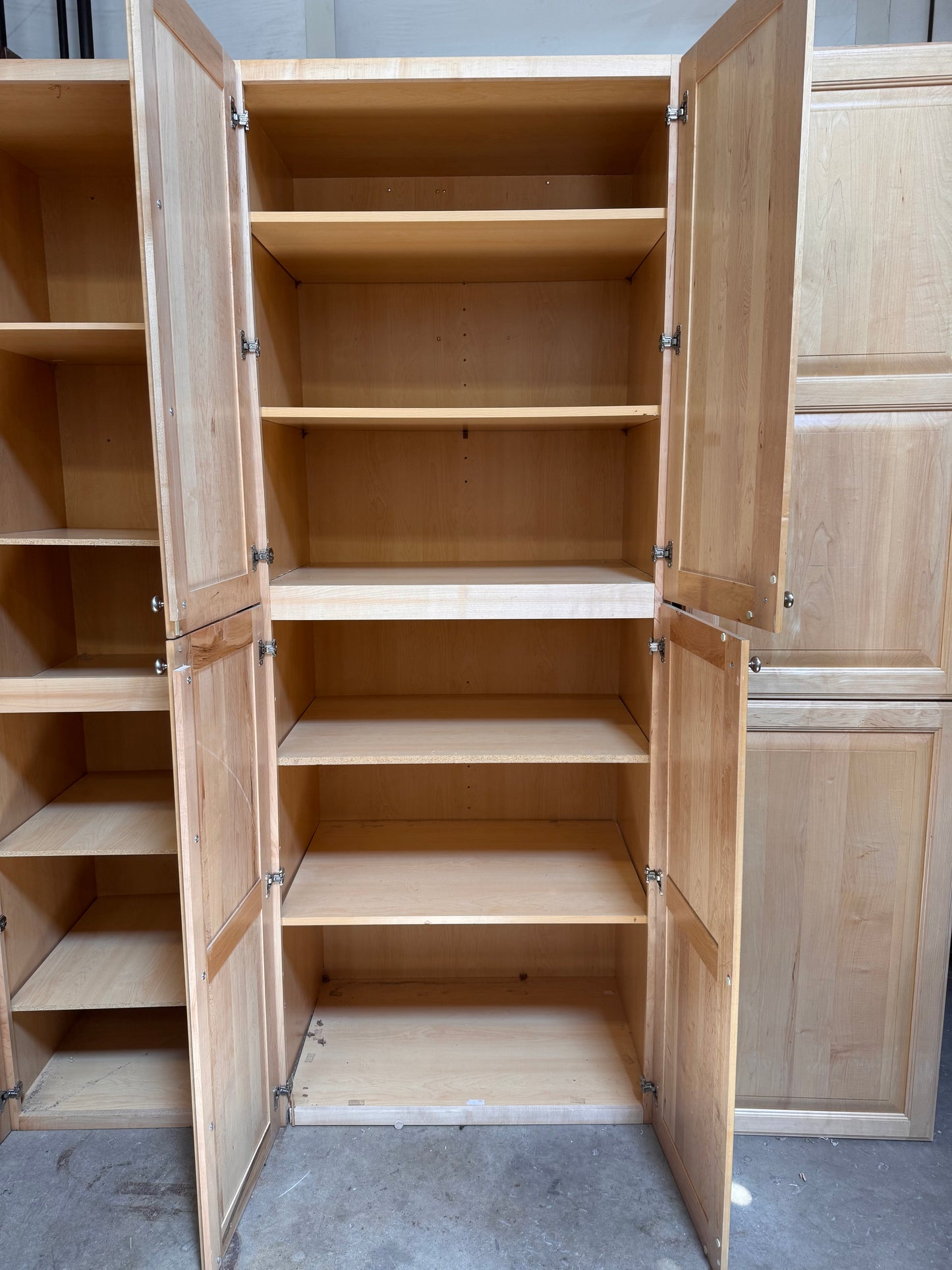 Reclaimed Tall Pantry Cabinet Set, Natural Wood Finish