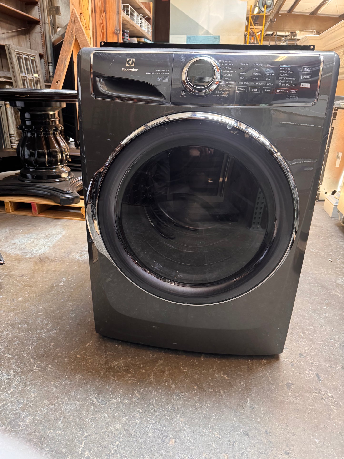27in Electrolux Front Load Washer Dryer Set, Titanium