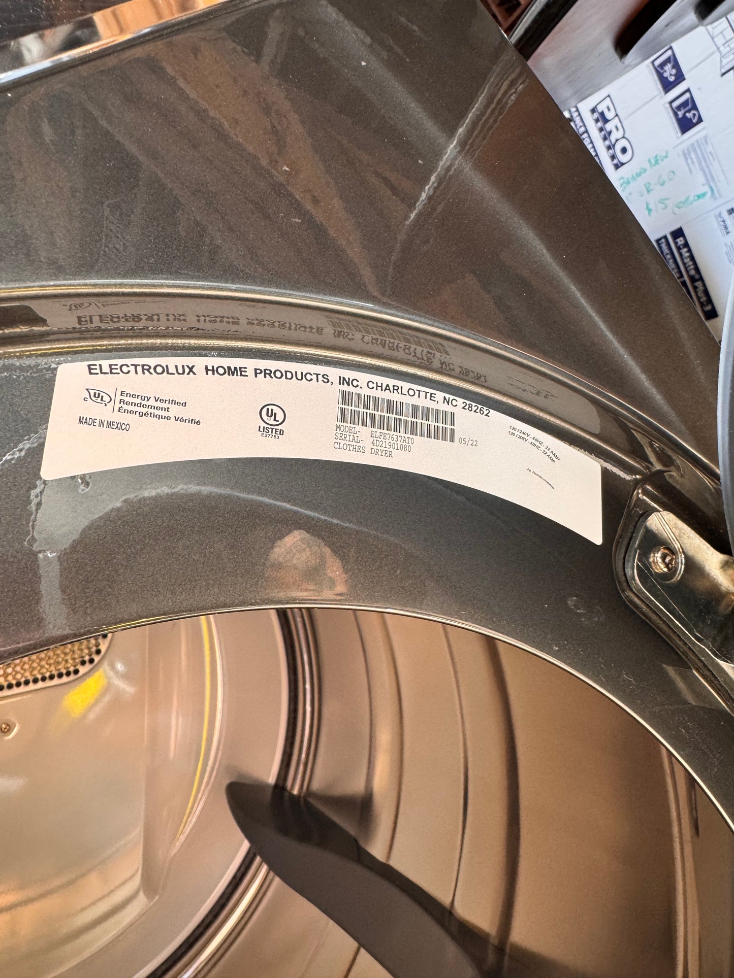 27in Electrolux Front Load Washer Dryer Set, Titanium