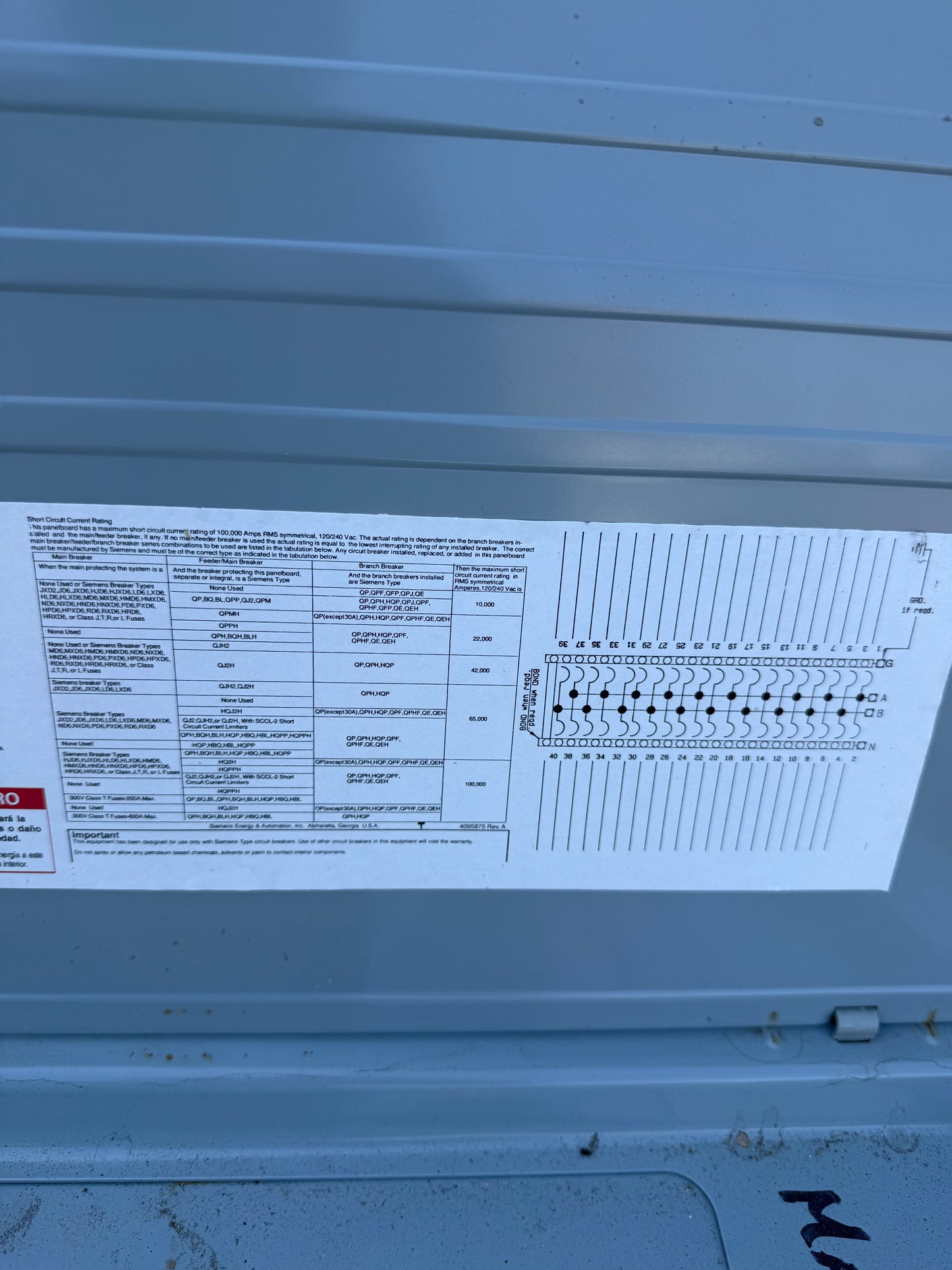 Siemens 200 Amp Indoor Load Center Panel [#E509.03]