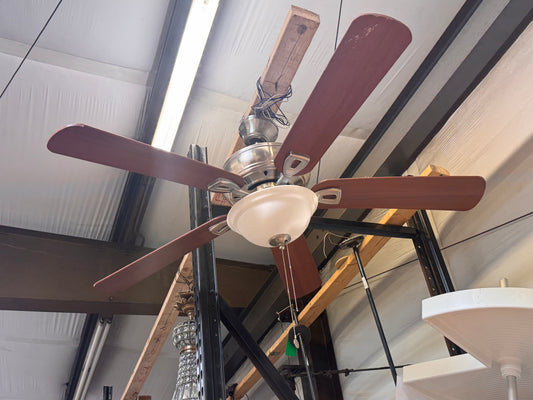54in Brushed Nickel 5-Blade Ceiling Fan, Light Kit
