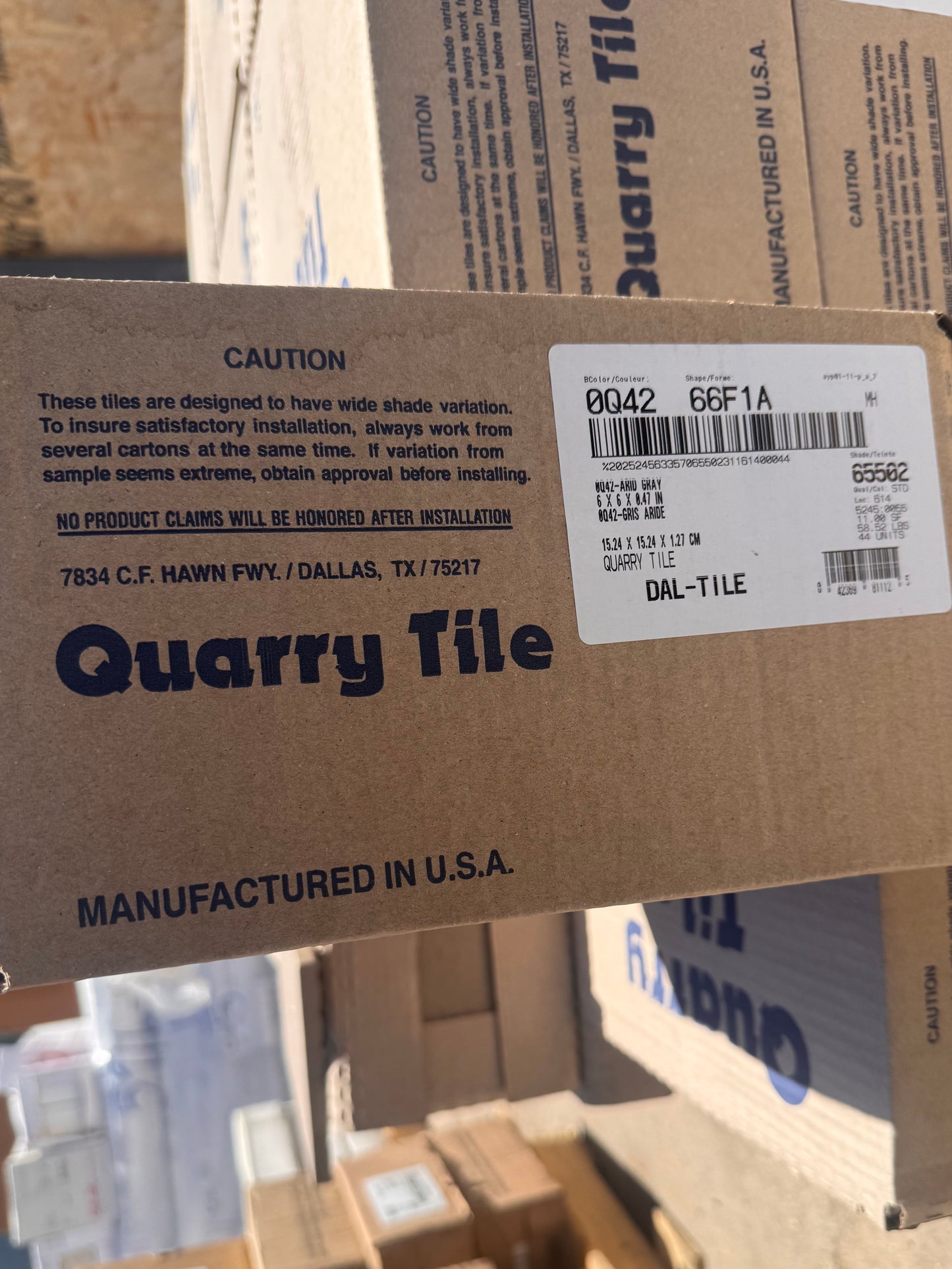 Dal-Tile Quarry Tile, 6x6in, Textured, 198 sqft